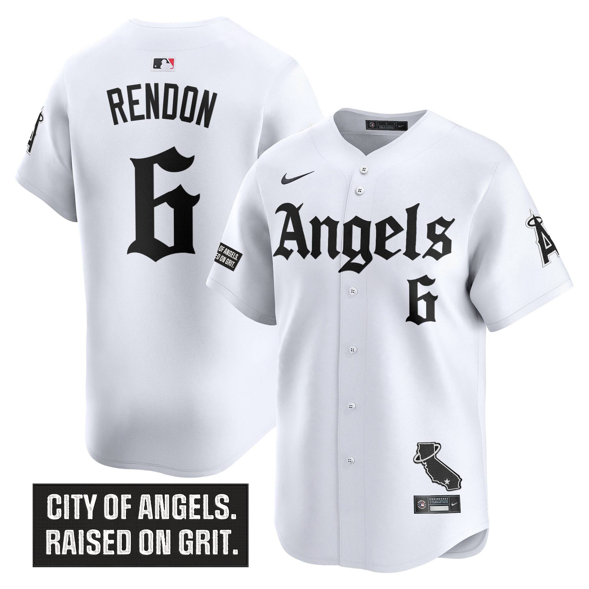 Anthony Rendon Men's Los Angeles Angels Gothic Halo Edition Vapor Premier Limited White Jersey - All Stitched