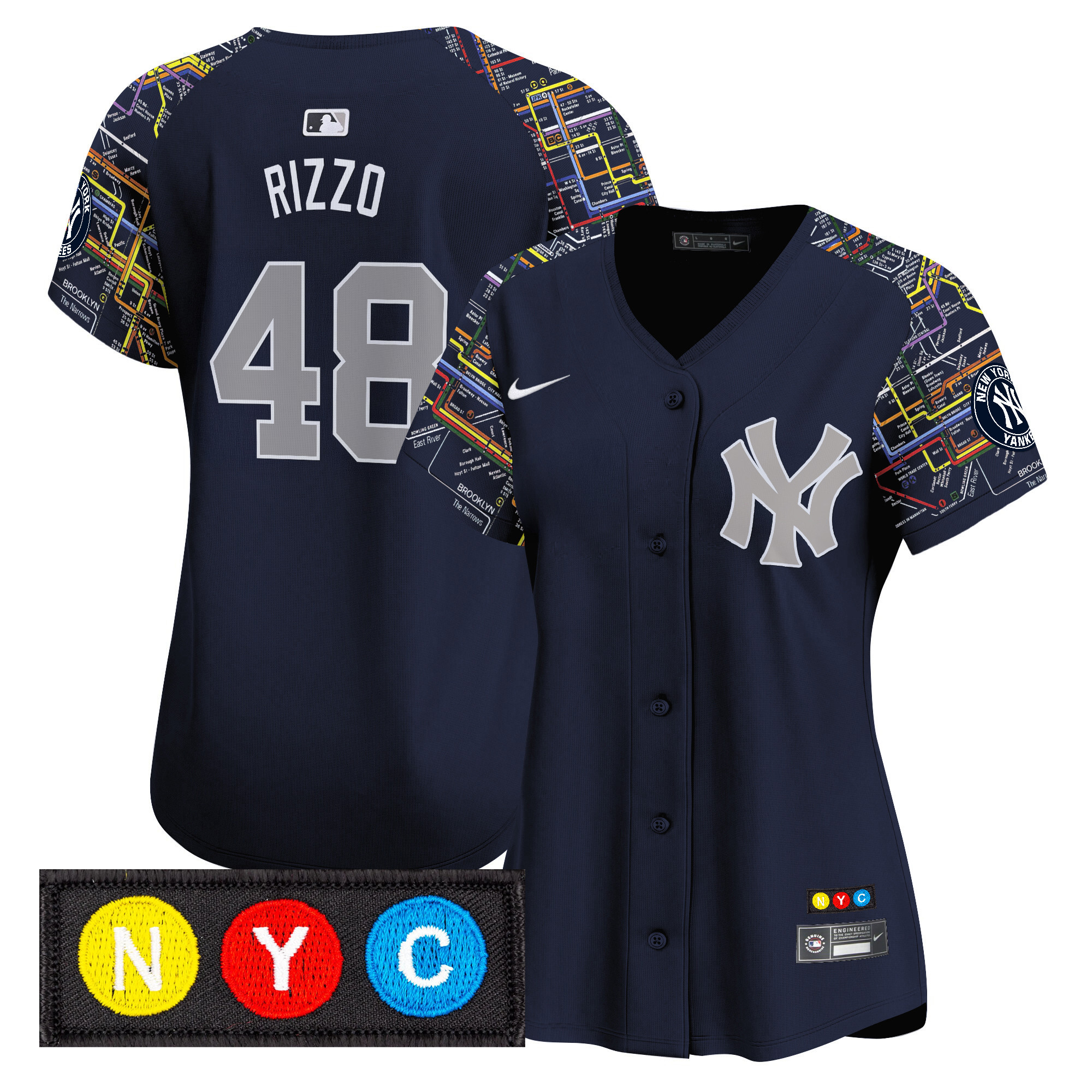 Anthony Rizzo Women's New York Yankees Subway Style Vapor Premier Limited Navy Jersey - Stitched