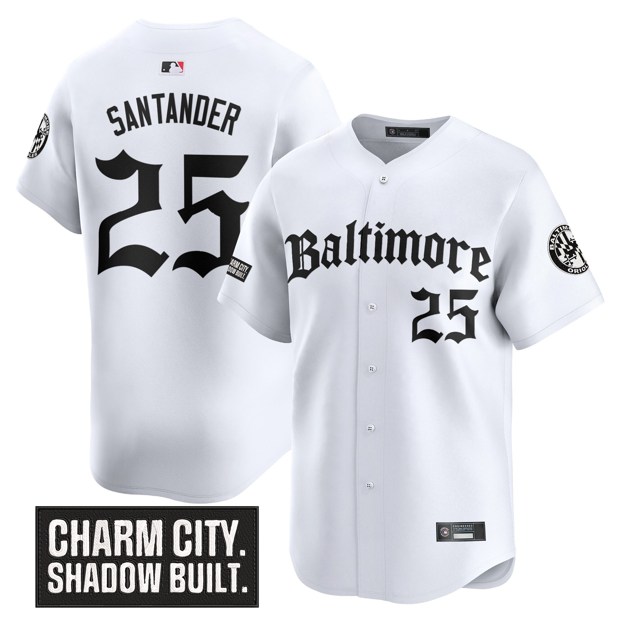 Anthony Santander Men's Baltimore Orioles Gothic Harbor Edition Vapor Premier Limited White Jersey - All Stitched