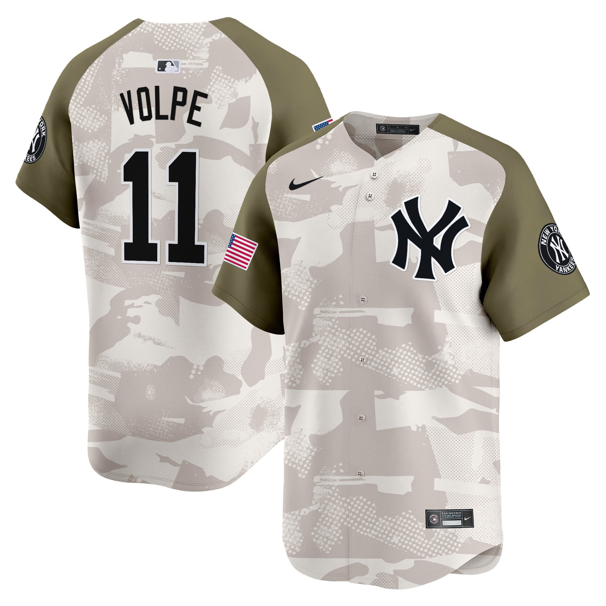 Anthony Volpe Men's New York Yankees 2025 Armed Forces Day Vapor Premier Limited Alternate Jersey - Stitched