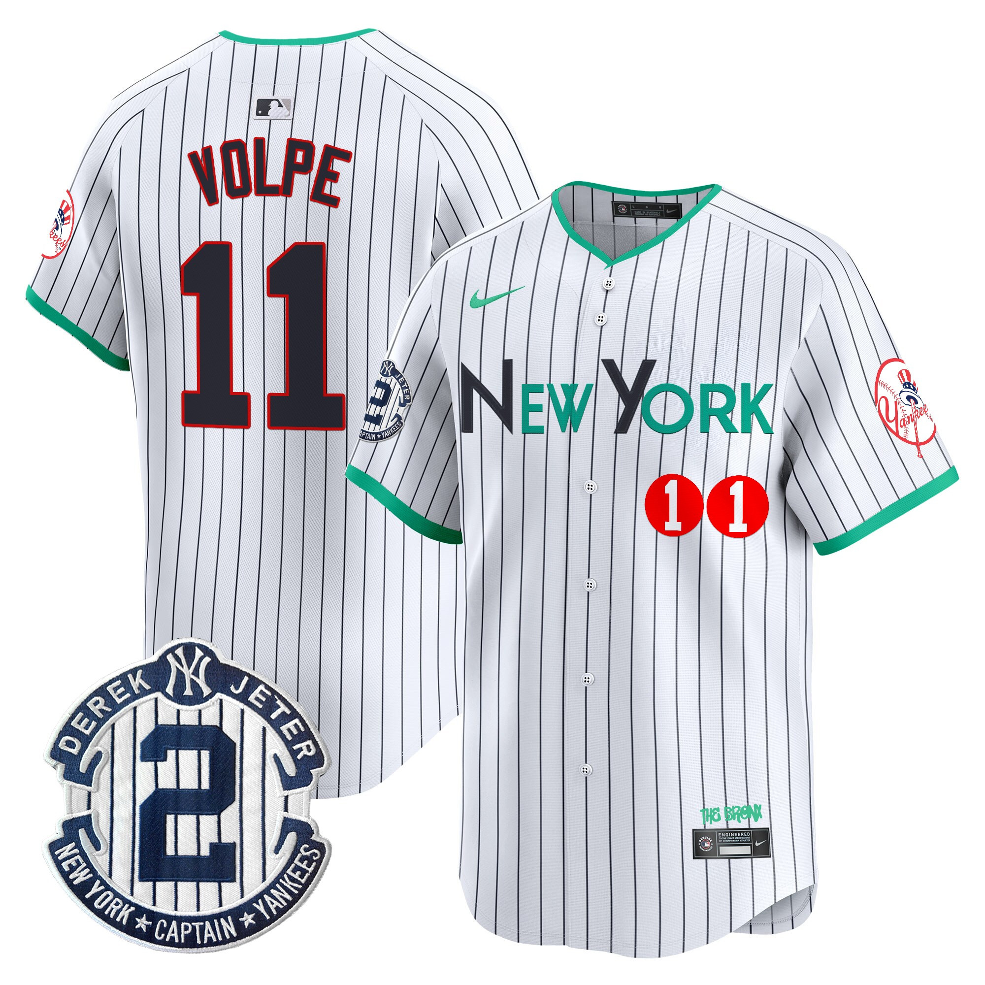 Anthony Volpe Men's New York Yankees City Connect Vapor Premier Limited Pinstripe Jersey - All Stitched