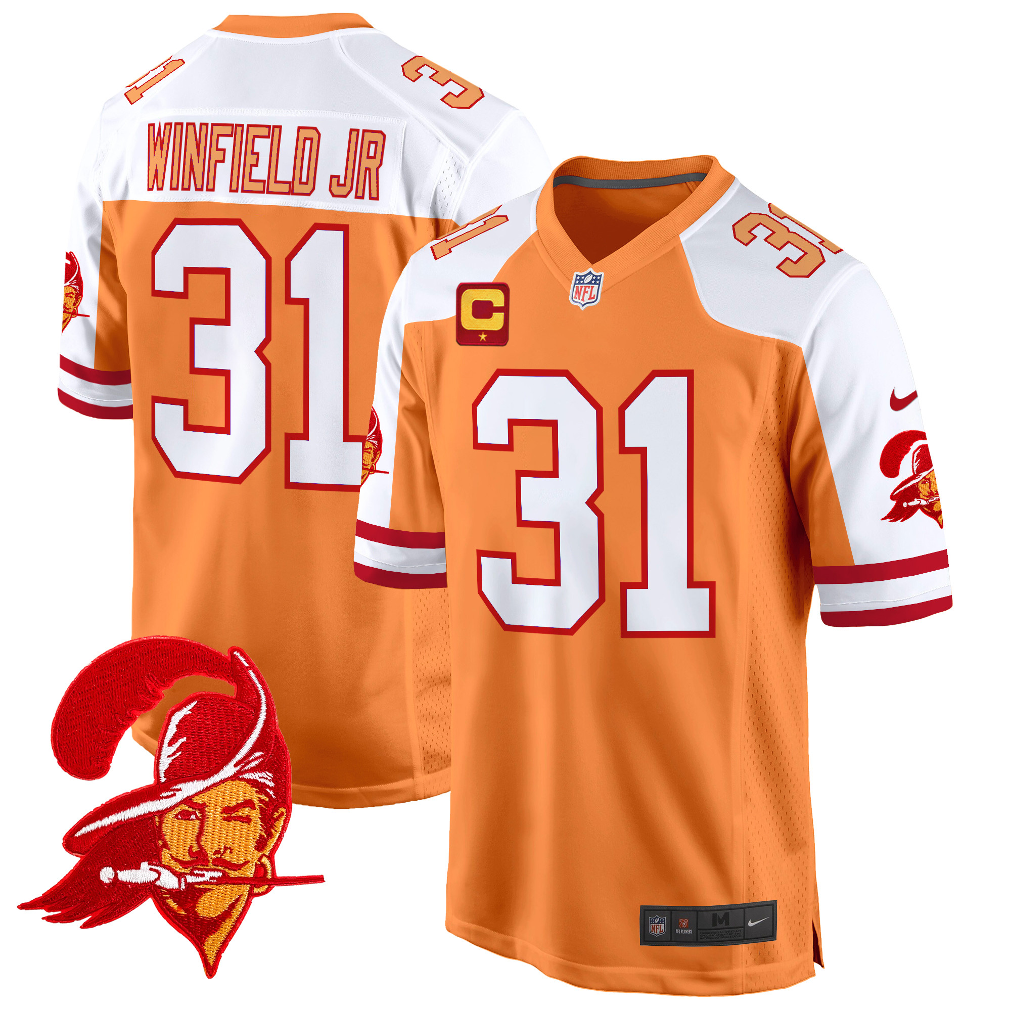 Antoine Winfield Jr. Men's Tampa Bay Buccaneers Throwback Game Creamsicle Alternate Jersey - All Stitched
