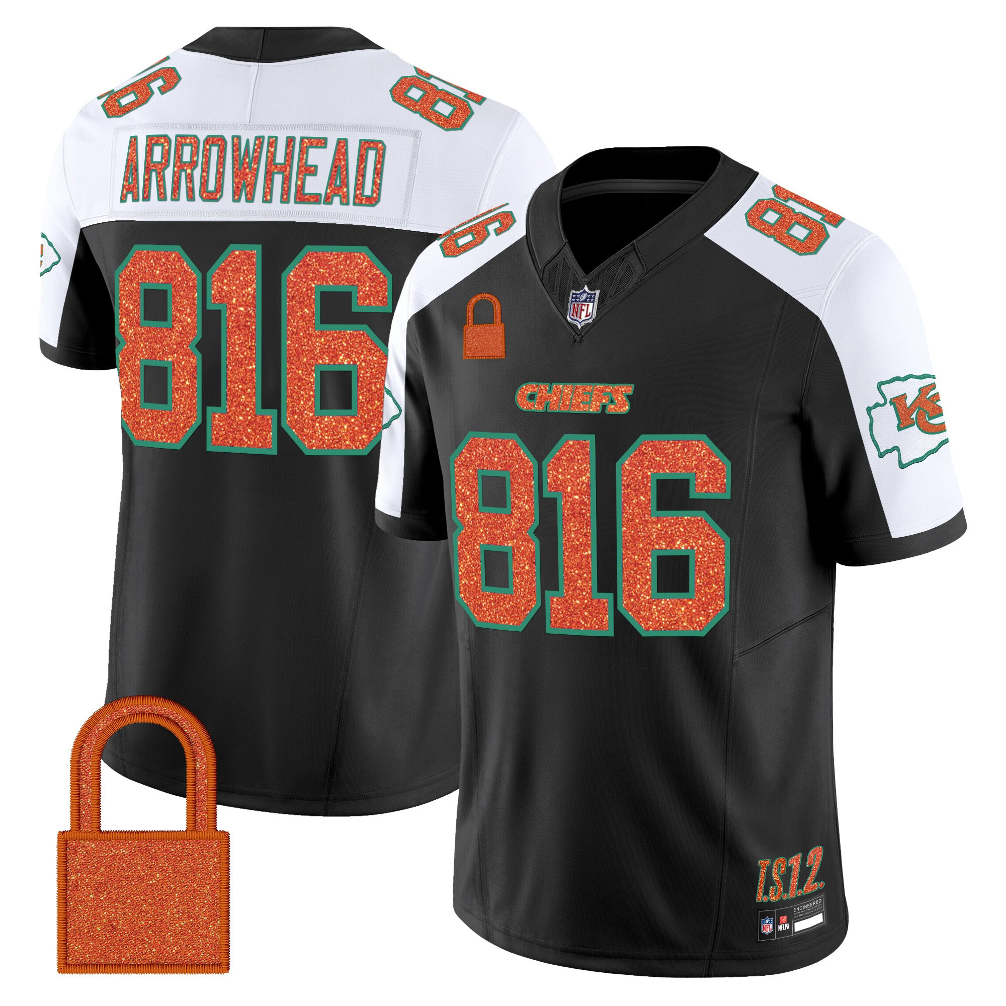 Arrowhead 816 Men's Kansas City Chiefs Taylor Swift - TS12 - The Life of a Showgirl Vapor Limited Black Alternate Jersey - All Stitched