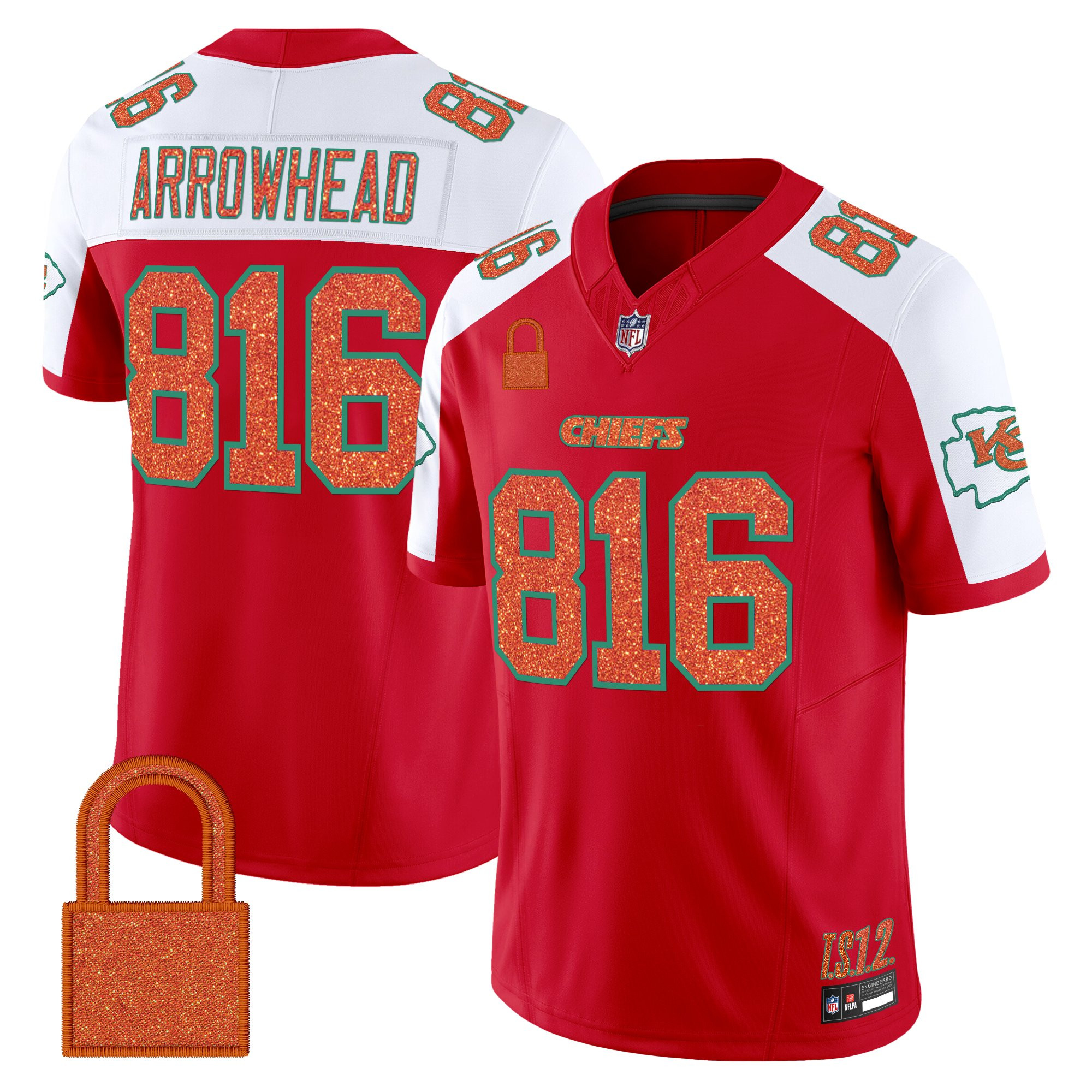 Arrowhead 816 Men's Kansas City Chiefs Taylor Swift - TS12 - The Life of a Showgirl Vapor Limited Red Alternate Jersey - All Stitched