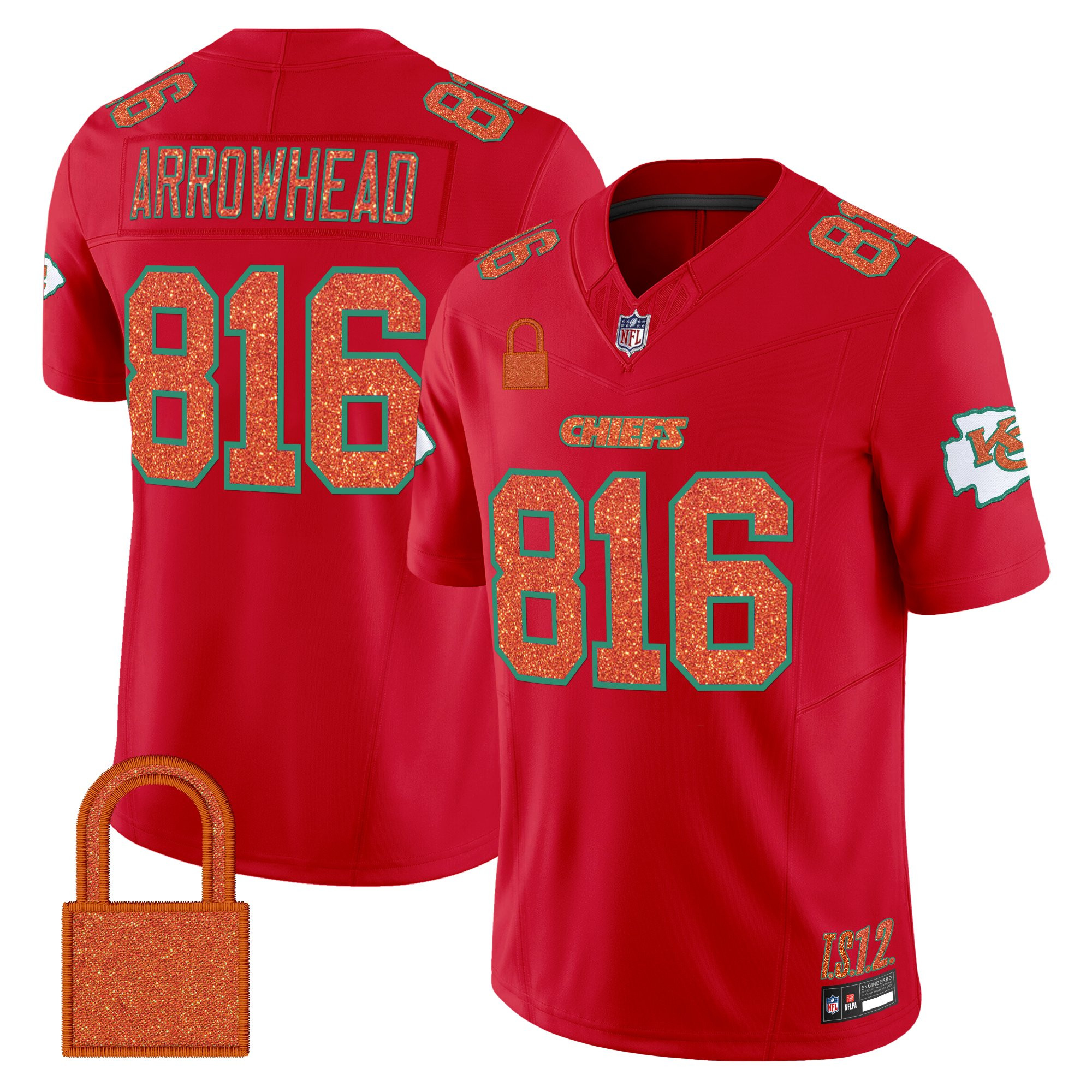 Arrowhead 816 Men's Kansas City Chiefs Taylor Swift - TS12 - The Life of a Showgirl Vapor Limited Red Jersey - All Stitched