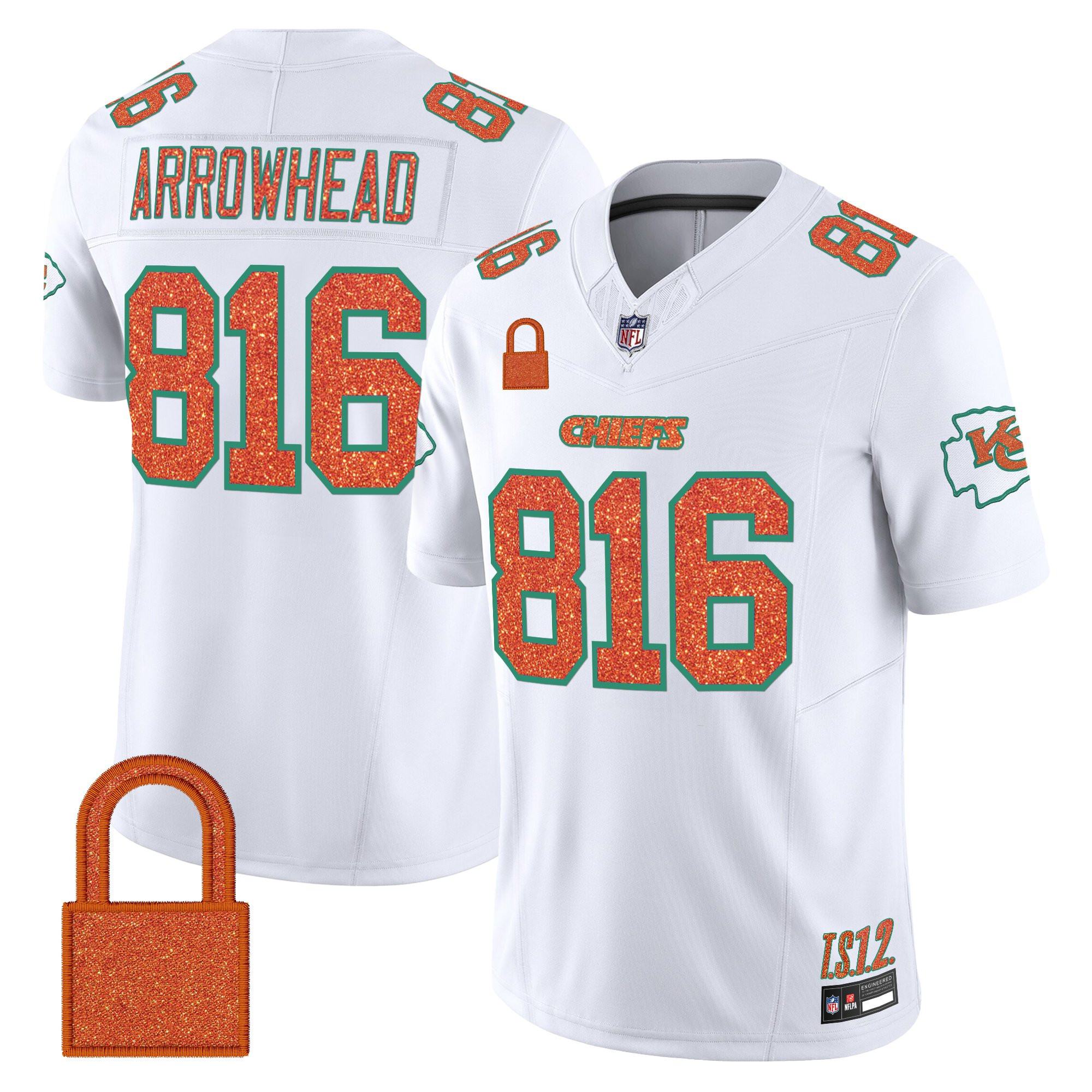 Arrowhead 816 Men's Kansas City Chiefs Taylor Swift - TS12 - The Life of a Showgirl Vapor Limited White Jersey - All Stitched
