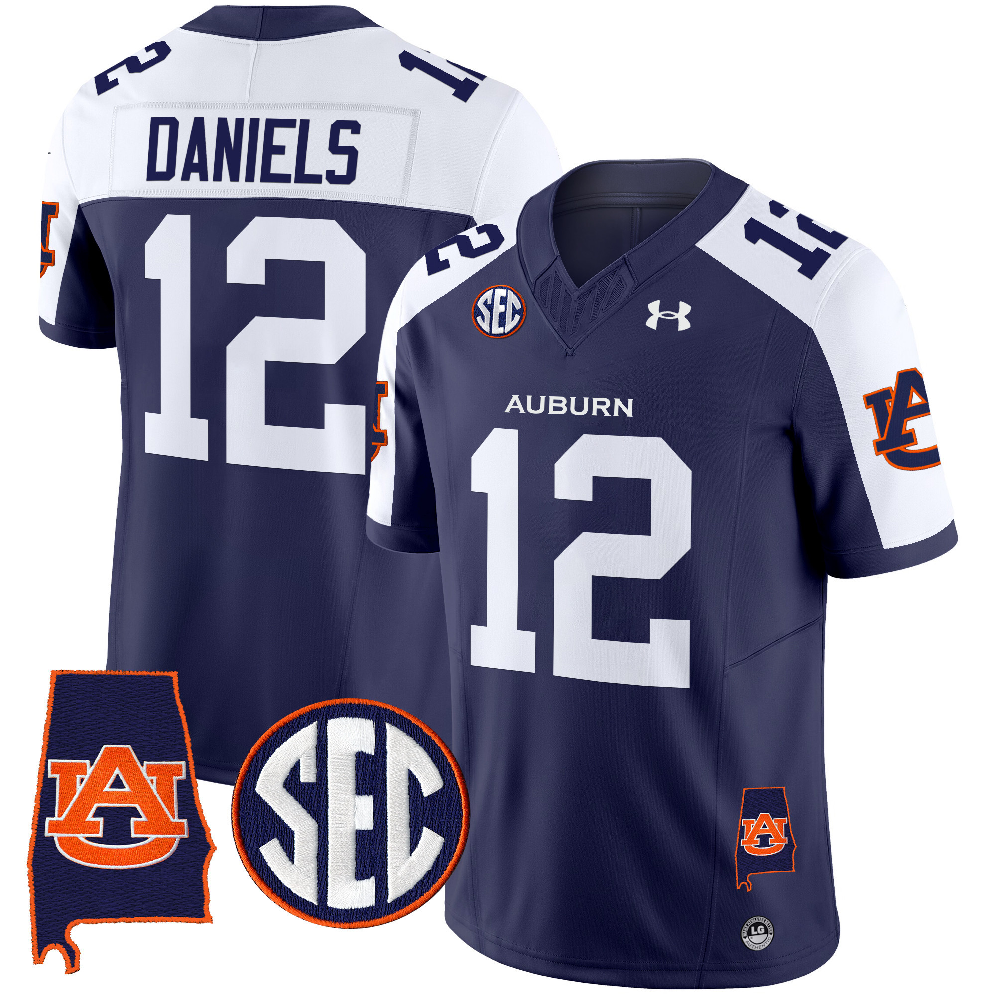 Ashton Daniels Men's Auburn Tigers 2025 Alabama Patch Vapor Limited Navy Alternate Jersey - All Stitched