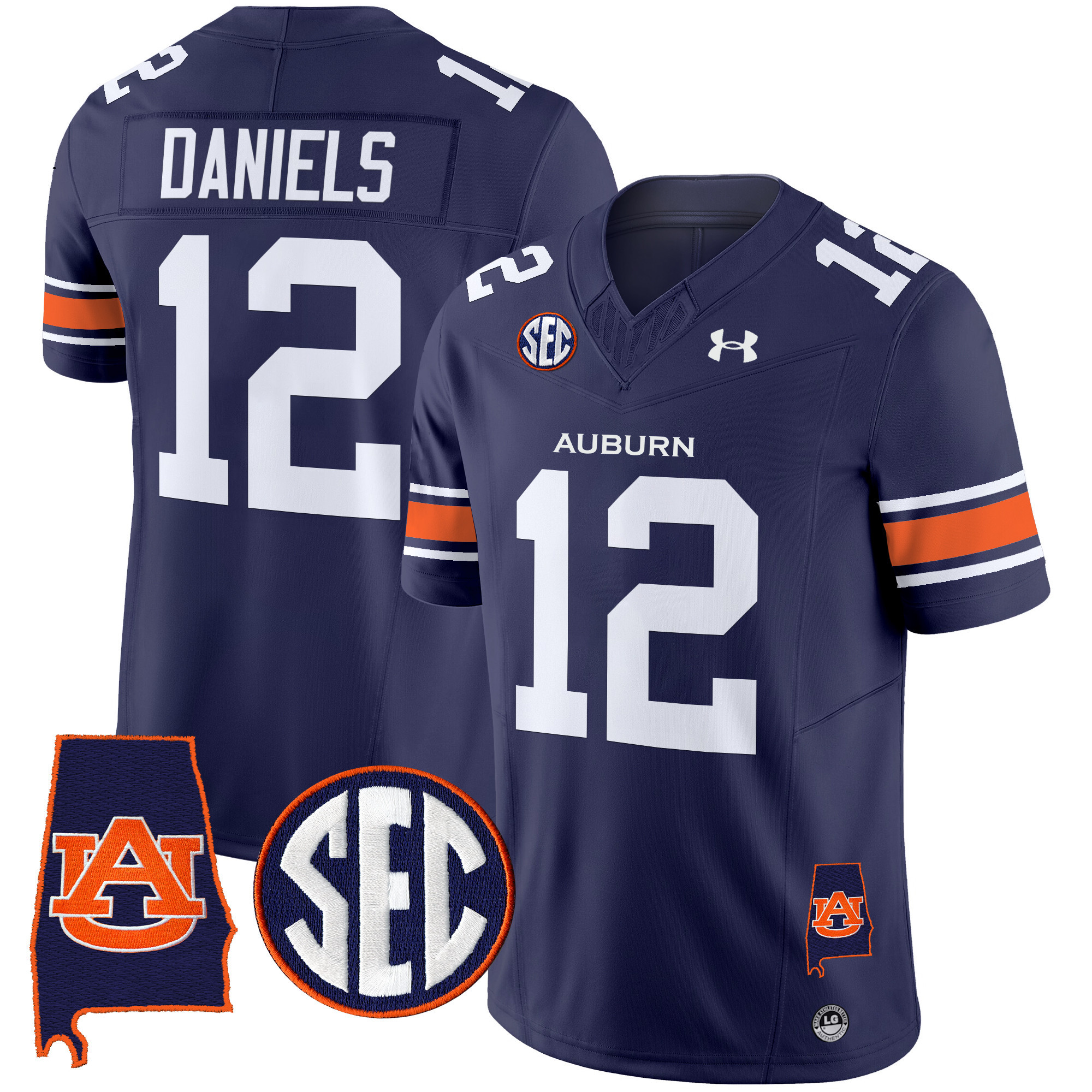 Ashton Daniels Men's Auburn Tigers 2025 Alabama Patch Vapor Limited Navy Jersey - All Stitched