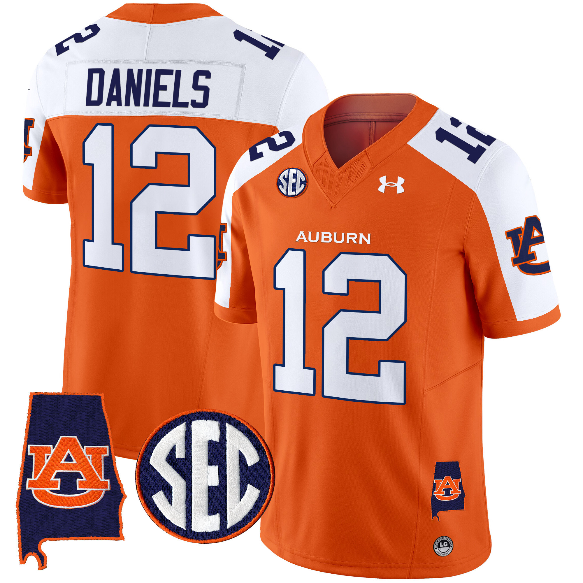 Ashton Daniels Men's Auburn Tigers 2025 Alabama Patch Vapor Limited Orange Alternate Jersey - All Stitched