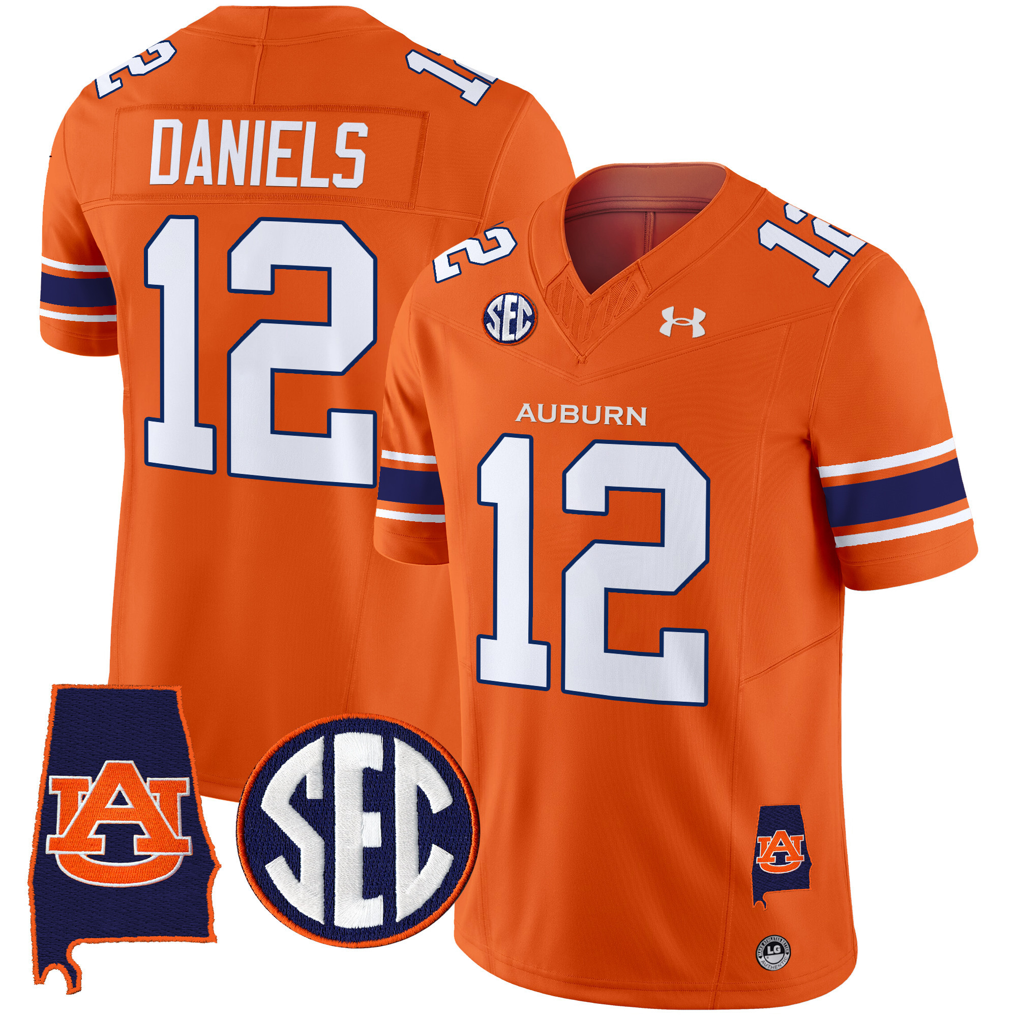 Ashton Daniels Men's Auburn Tigers 2025 Alabama Patch Vapor Limited Orange Jersey - All Stitched