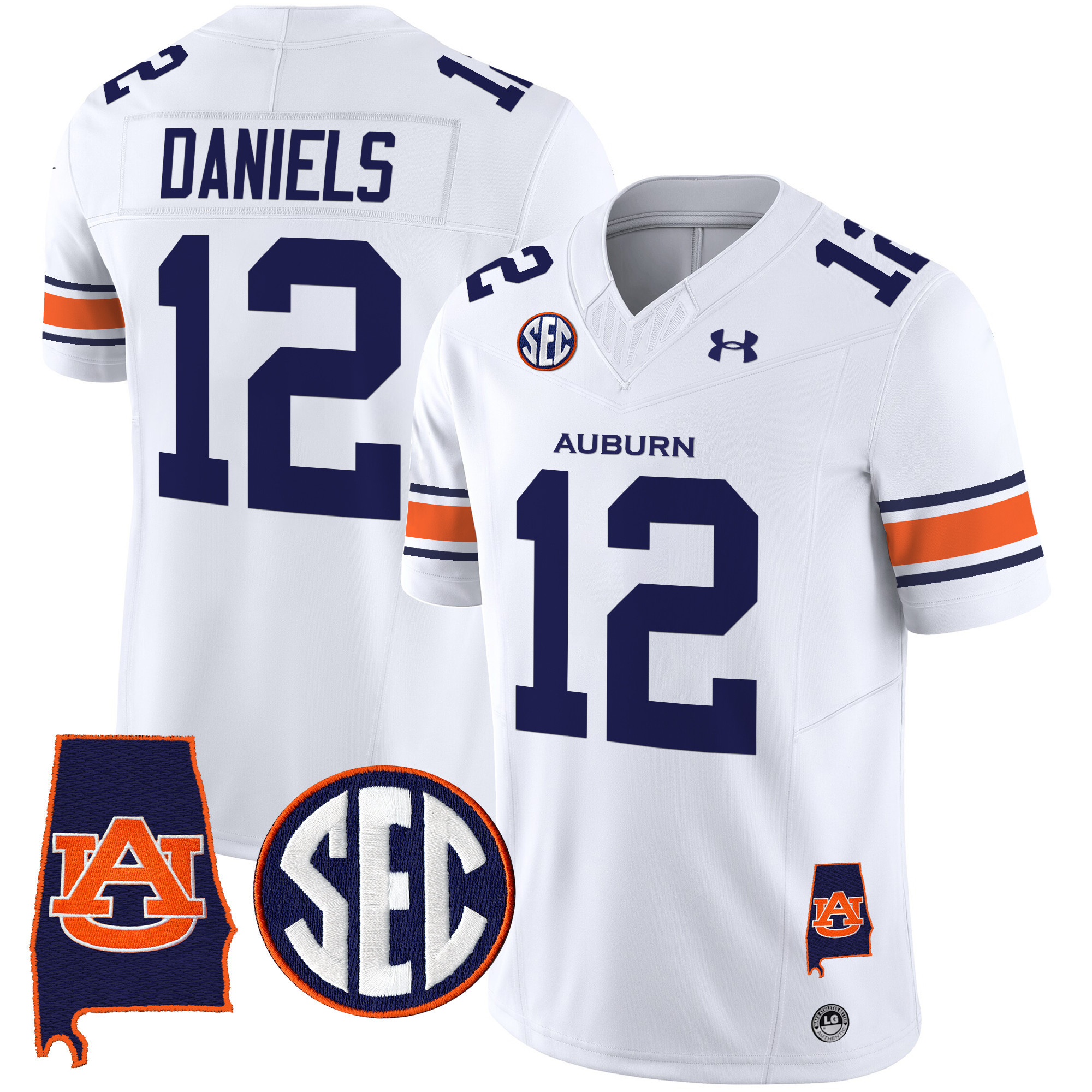 Ashton Daniels Men's Auburn Tigers 2025 Alabama Patch Vapor Limited White Jersey - All Stitched