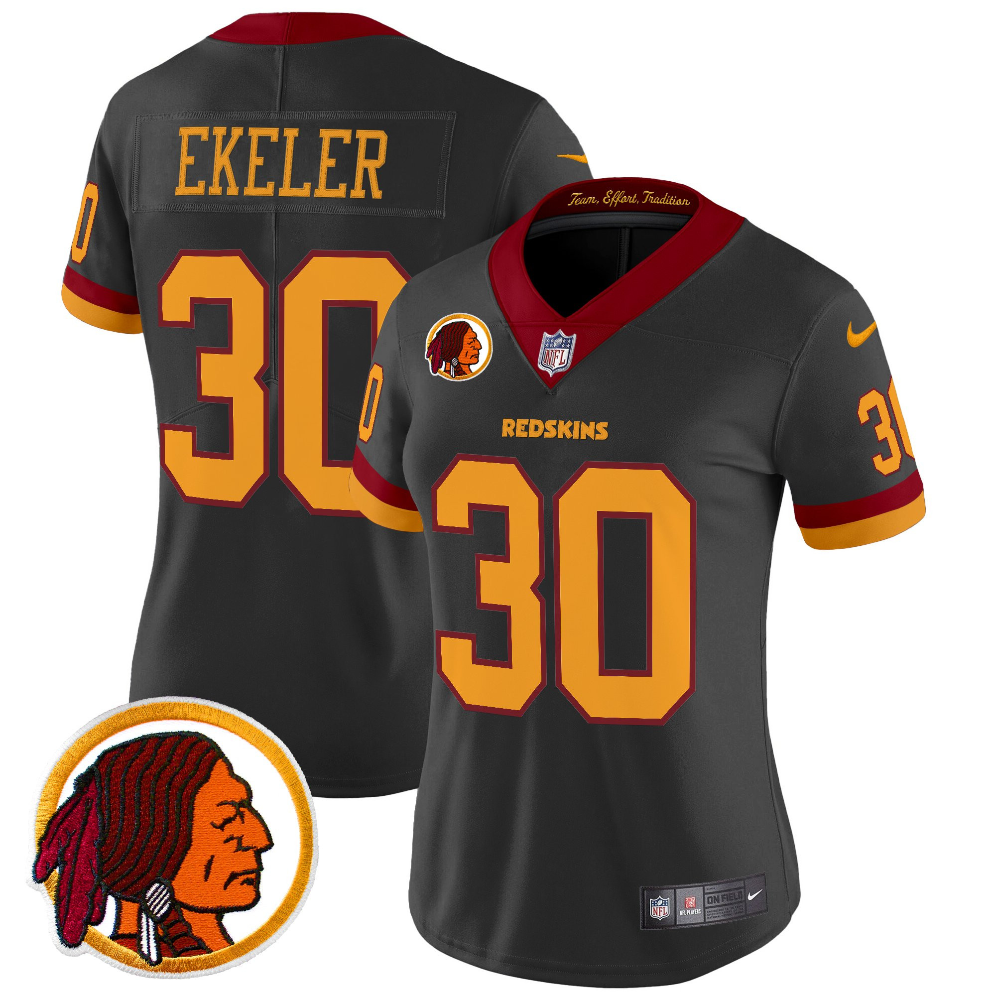 Austin Ekeler Women's Washington Commanders Throwback Vapor Limited Black Jersey V2 - All Stitched