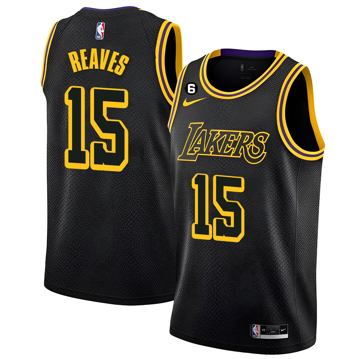 Austin Reaves Men's Los Angeles Lakers 2023 Black Mamba Jersey Collection - All Stitched