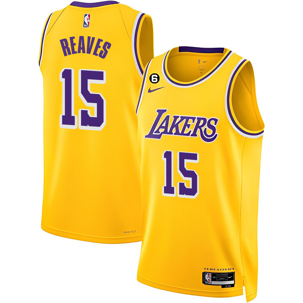 Austin Reaves Men's Los Angeles Lakers 2023 Gold Jersey Collection - All Stitched