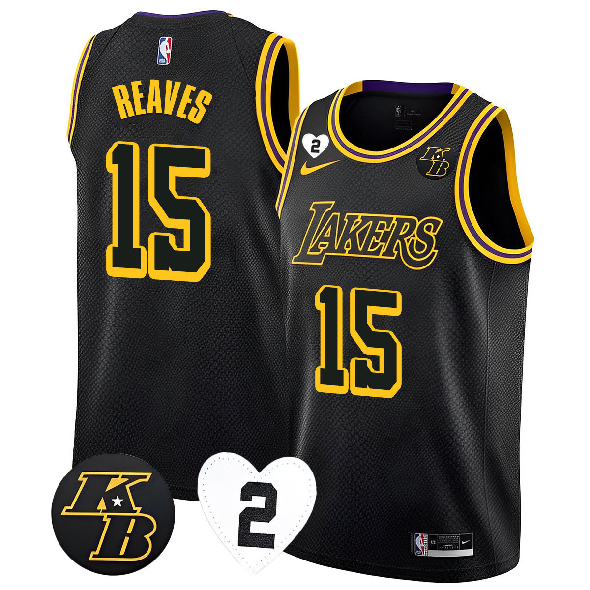 Austin Reaves Men's Los Angeles Lakers 2023 Kobe & GiGi Jersey Collection - All Stitched