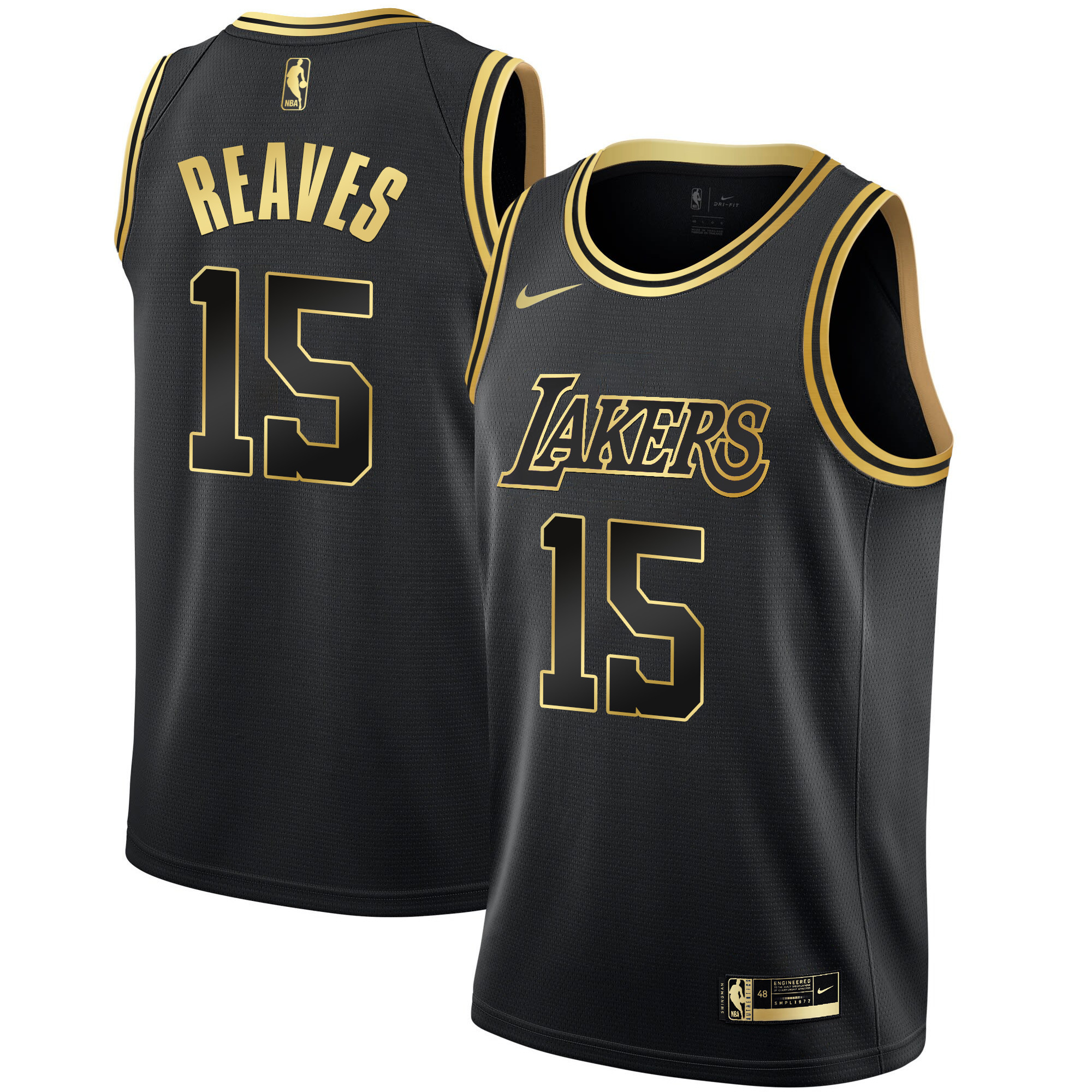 Austin Reaves Men's Los Angeles Lakers Black Limited & Black Gold Black Gold Jersey - All Stitched
