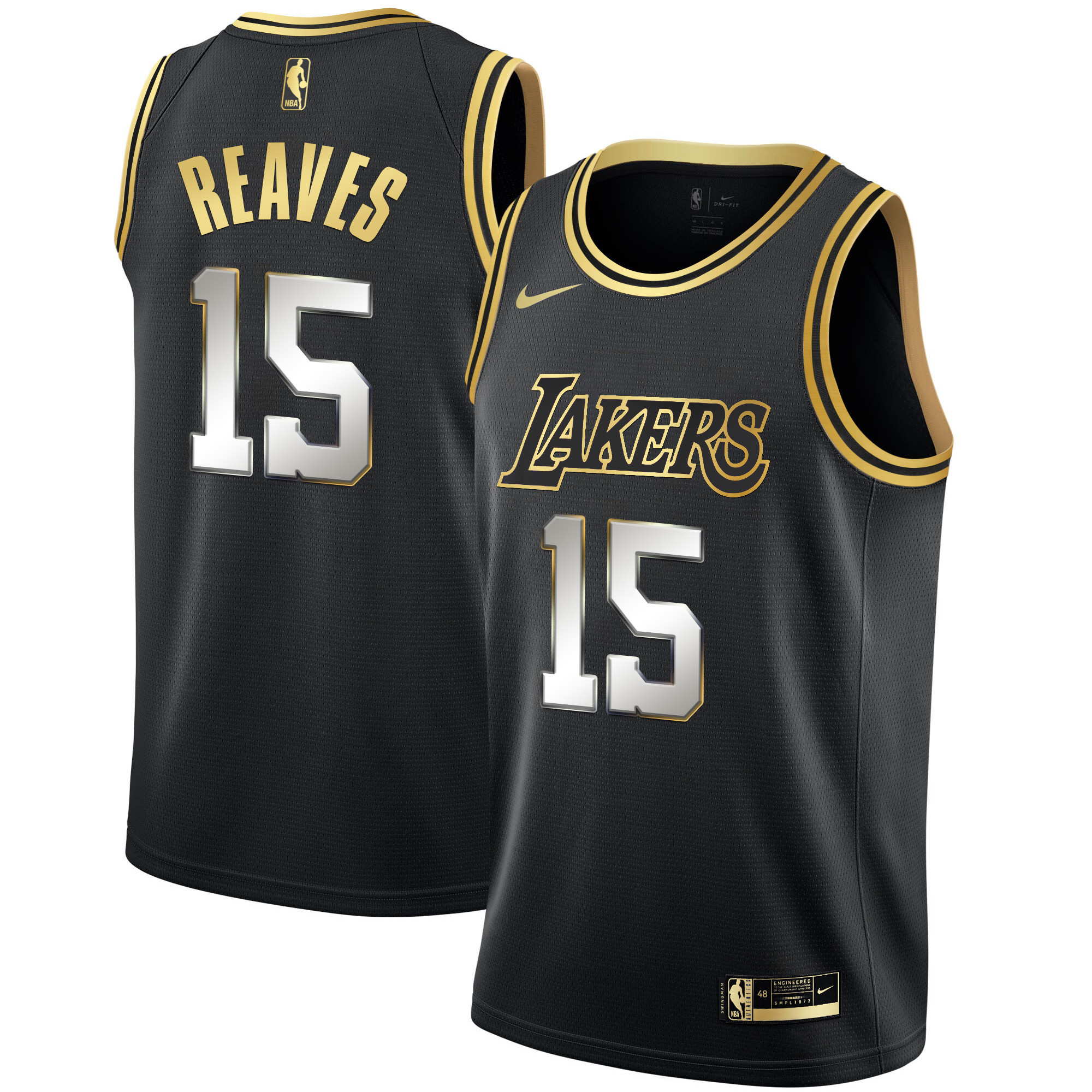 Austin Reaves Men's Los Angeles Lakers Black Limited & Black Gold Black Limited Jersey - All Stitched