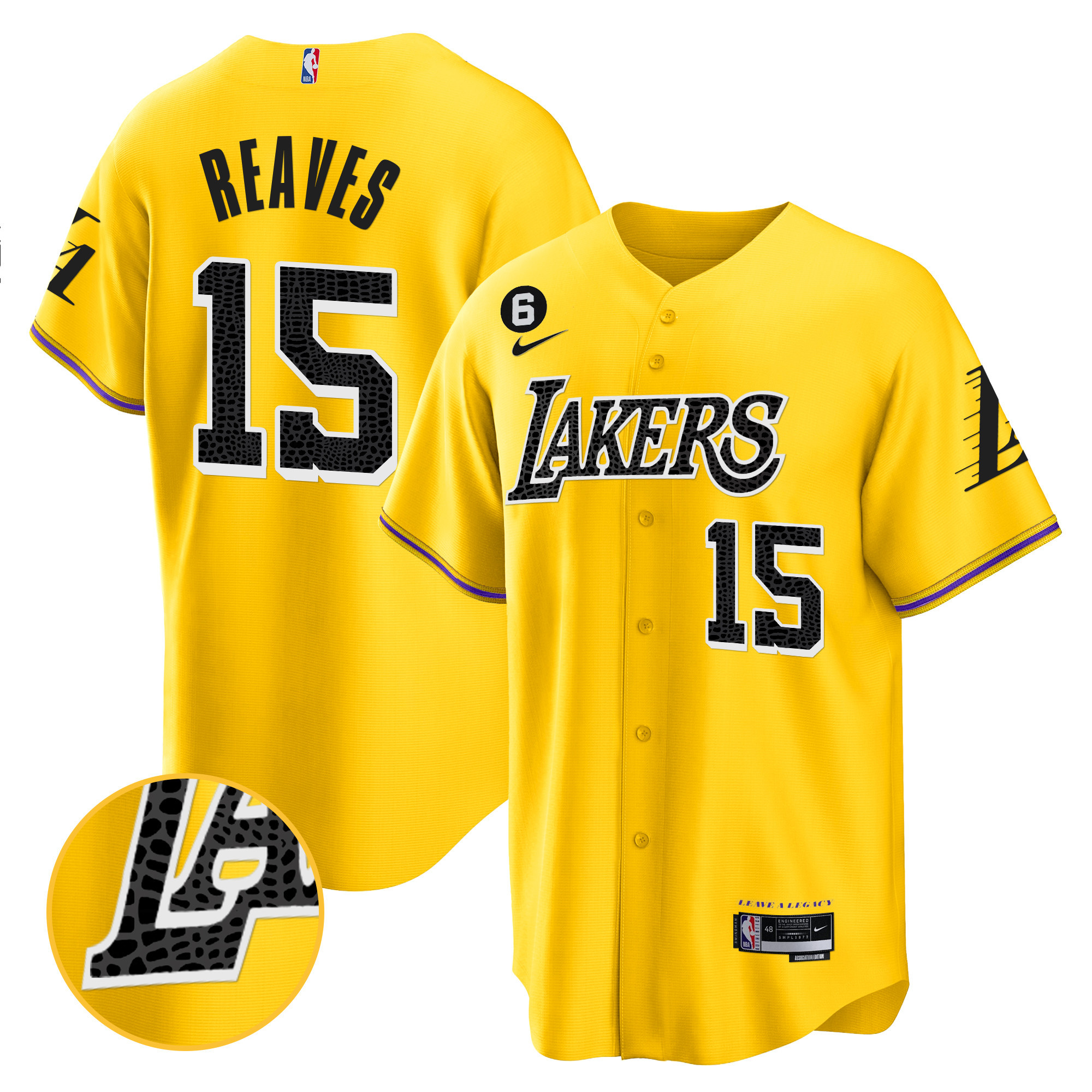 Austin Reaves Men's Los Angeles Lakers Cool Base Mamba Gold Jersey - All Stitched