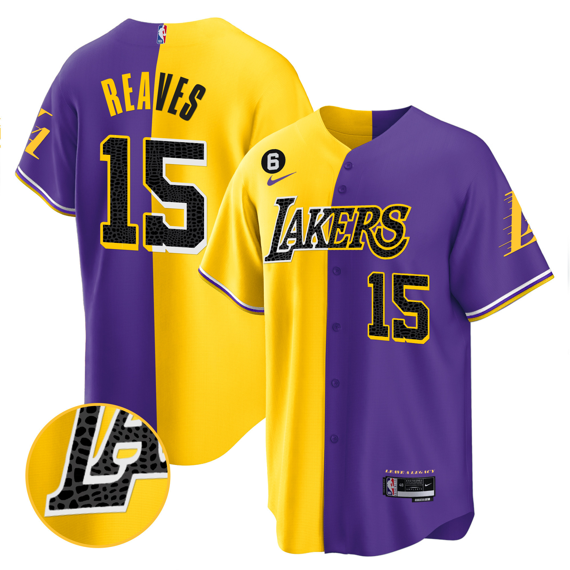 Austin Reaves Men's Los Angeles Lakers Cool Base Mamba Split Jersey - All Stitched