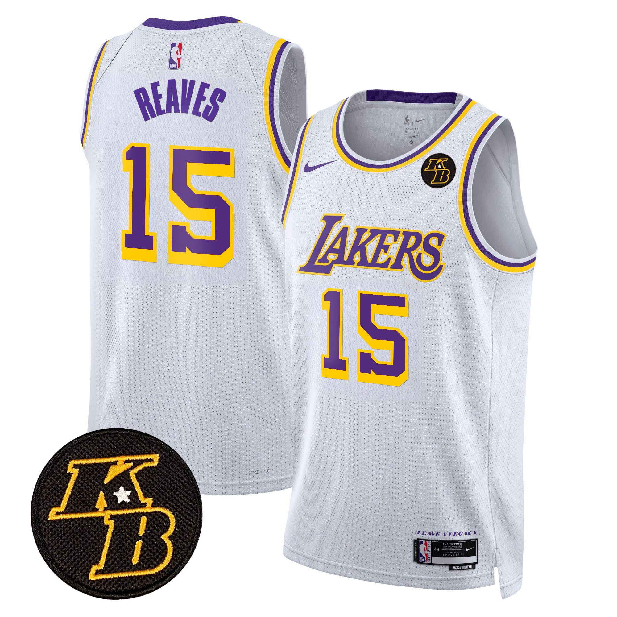 Austin Reaves Men's Los Angeles Lakers Kobe Bryant Patch Swingman Association Jersey - All Stitched