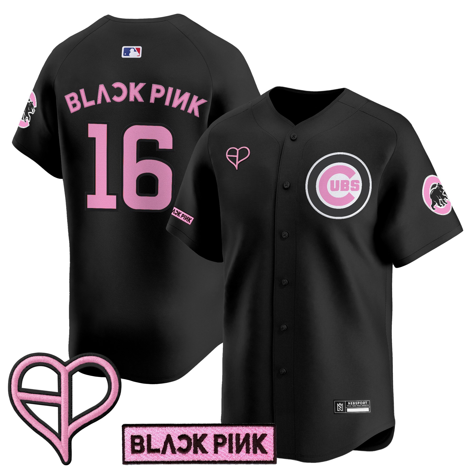 BL??KPI?K Unisex Chicago Cubs x BLACKPINK 2025 Vapor Premier Limited Black Jersey - All Stitched