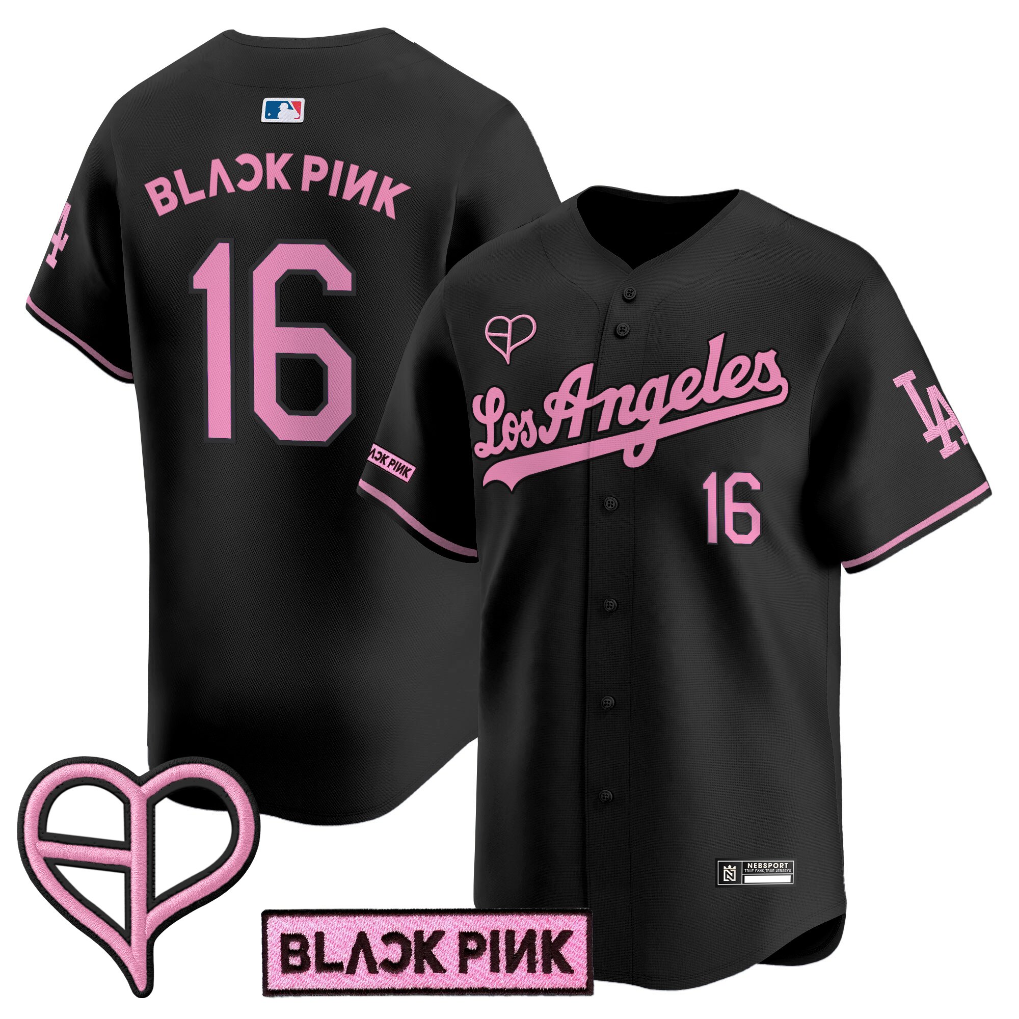 BL??KPI?K Unisex Los Angeles Dodgers x BLACKPINK 2025 Vapor Premier Limited Black Jersey - All Stitched