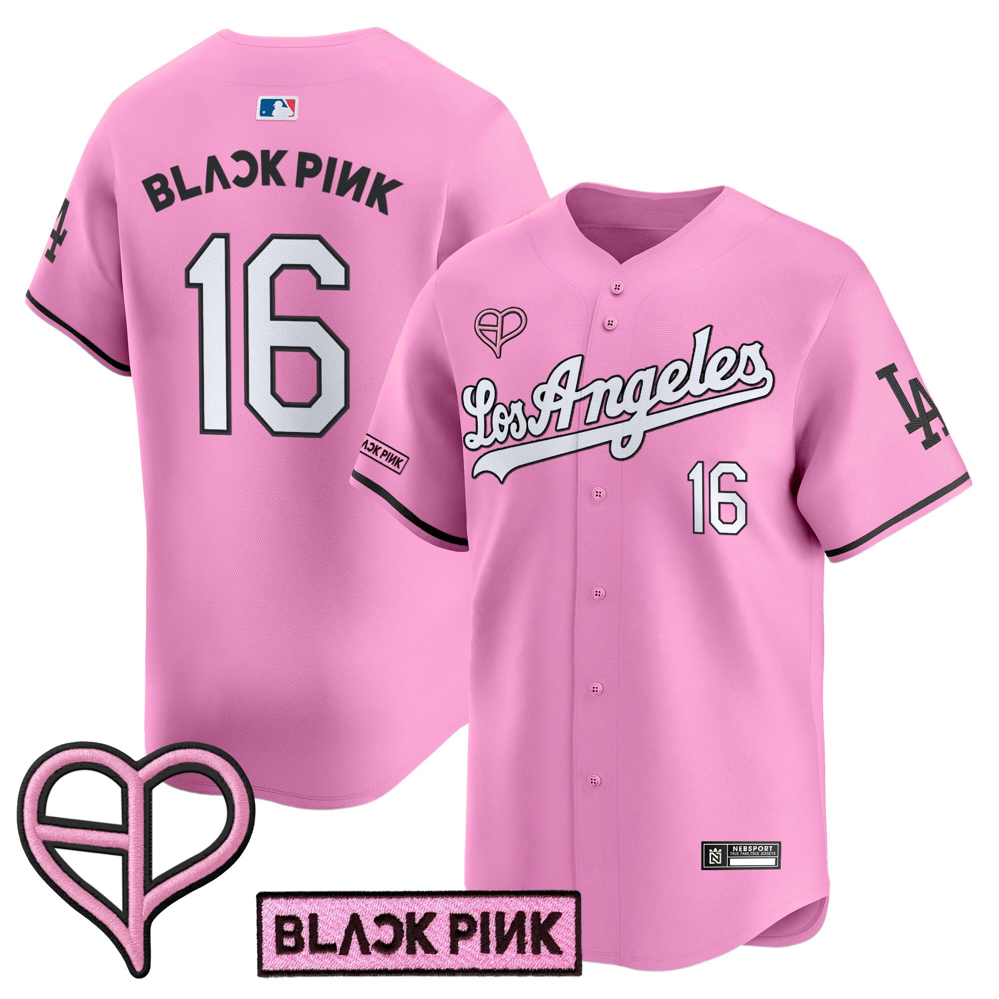 BL??KPI?K Unisex Los Angeles Dodgers x BLACKPINK 2025 Vapor Premier Limited Pink Jersey - All Stitched