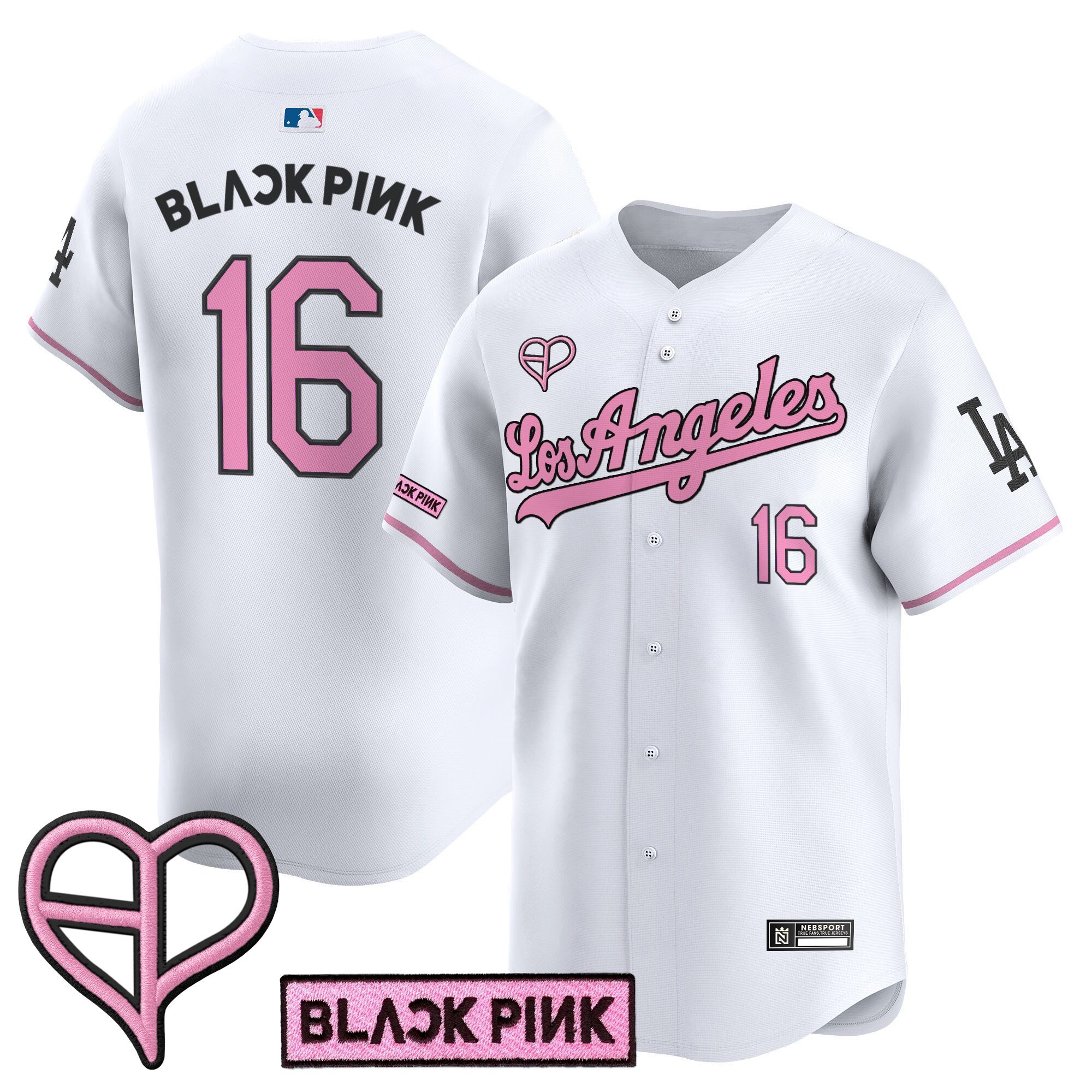 BL??KPI?K Unisex Los Angeles Dodgers x BLACKPINK 2025 Vapor Premier Limited White Jersey - All Stitched