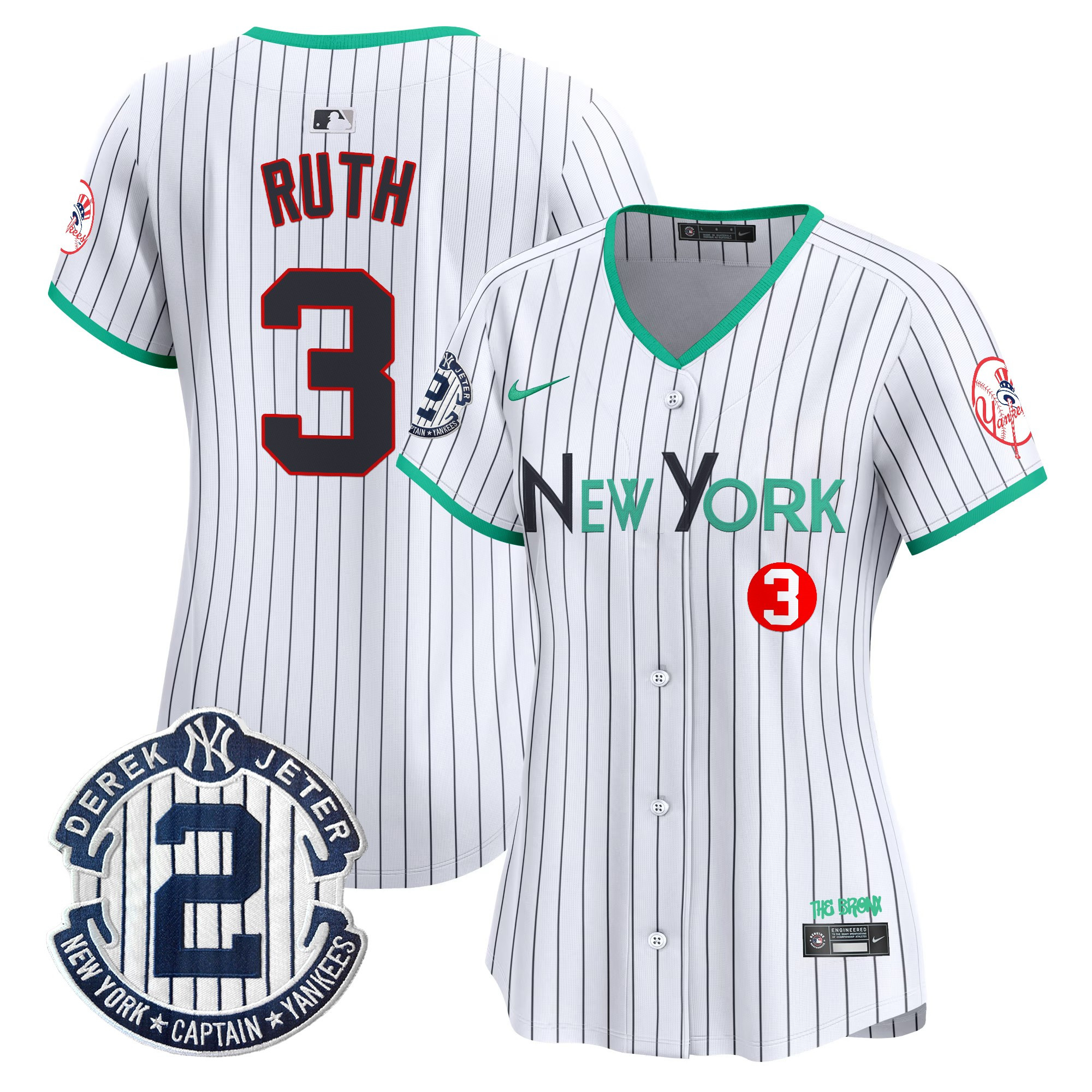 Babe Ruth Women's New York Yankees City Connect Vapor Premier Limited Pinstripe Jersey - All Stitched