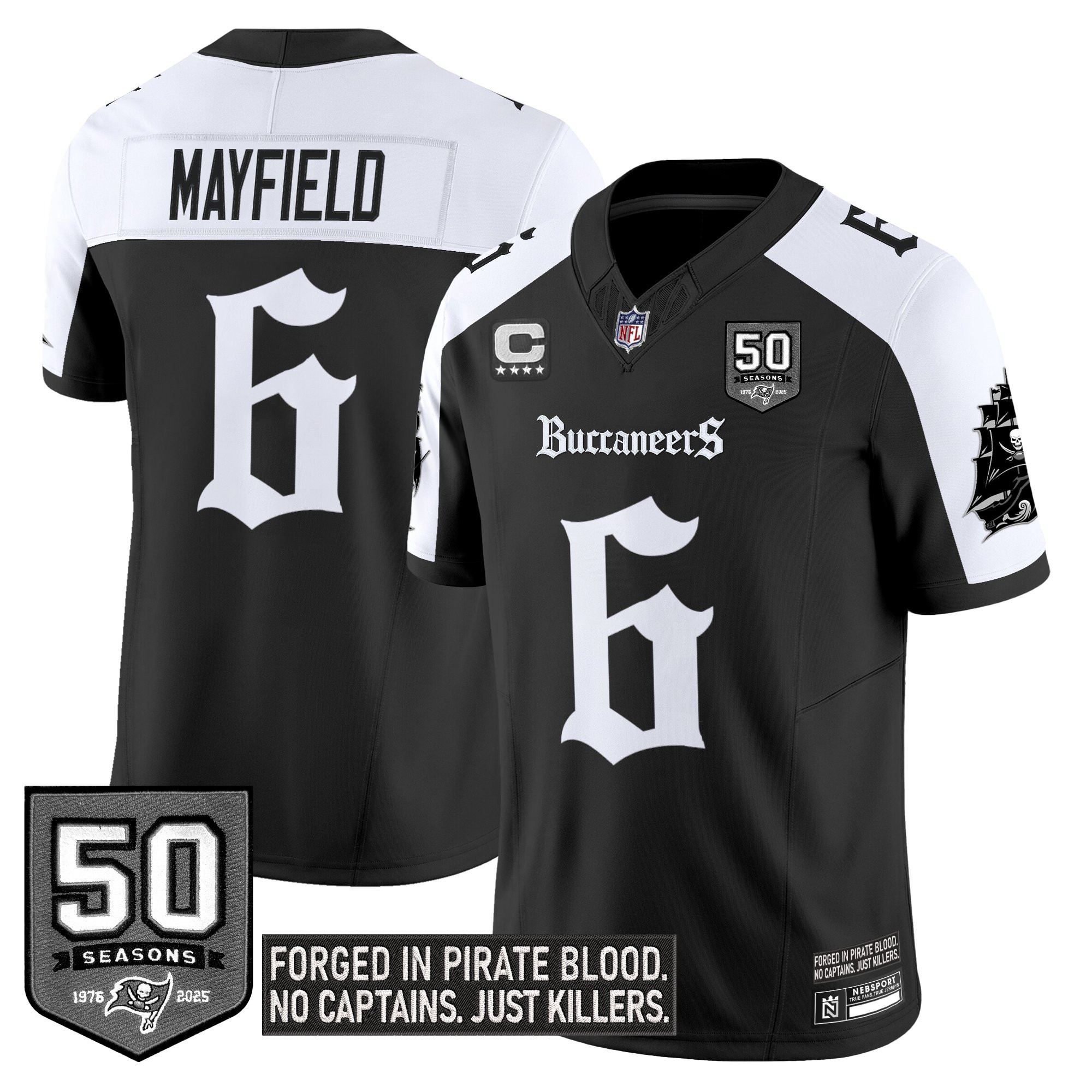 Baker Mayfield Men's Tampa Bay Buccaneers Gothic Pirate Shadows Edition Limited Alternate Jersey - All Stitched