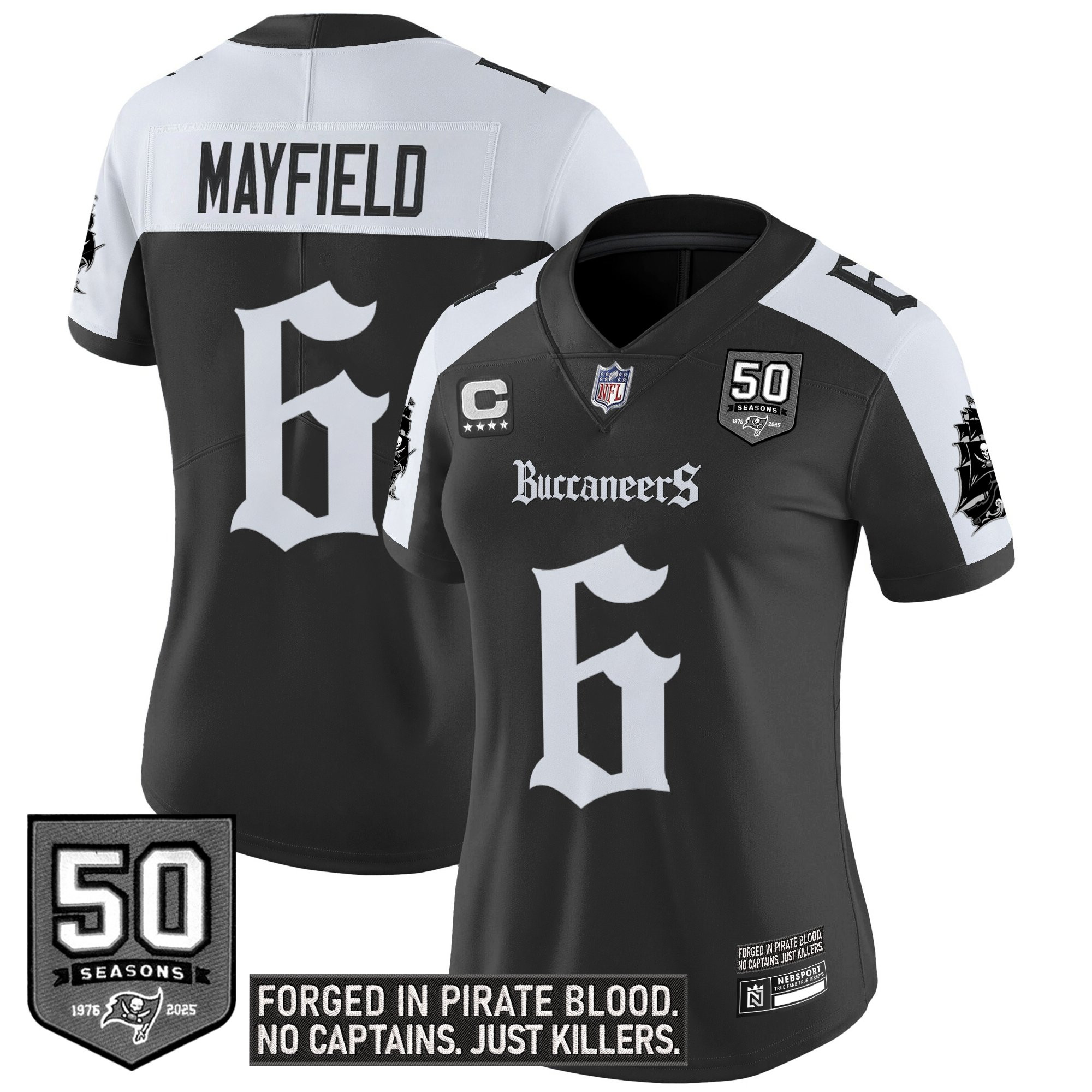 Baker Mayfield Women's Tampa Bay Buccaneers Gothic Pirate Shadows Edition Vapor Limited Alternate Jersey - All Stitched