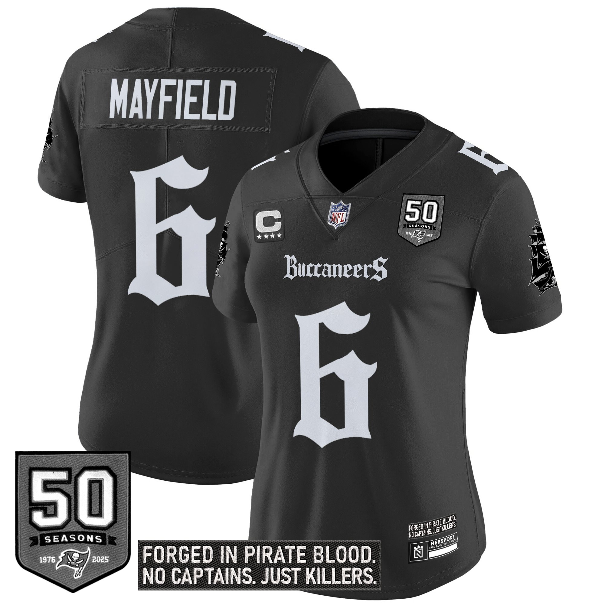 Baker Mayfield Women's Tampa Bay Buccaneers Gothic Pirate Shadows Edition Vapor Limited Black Jersey - All Stitched