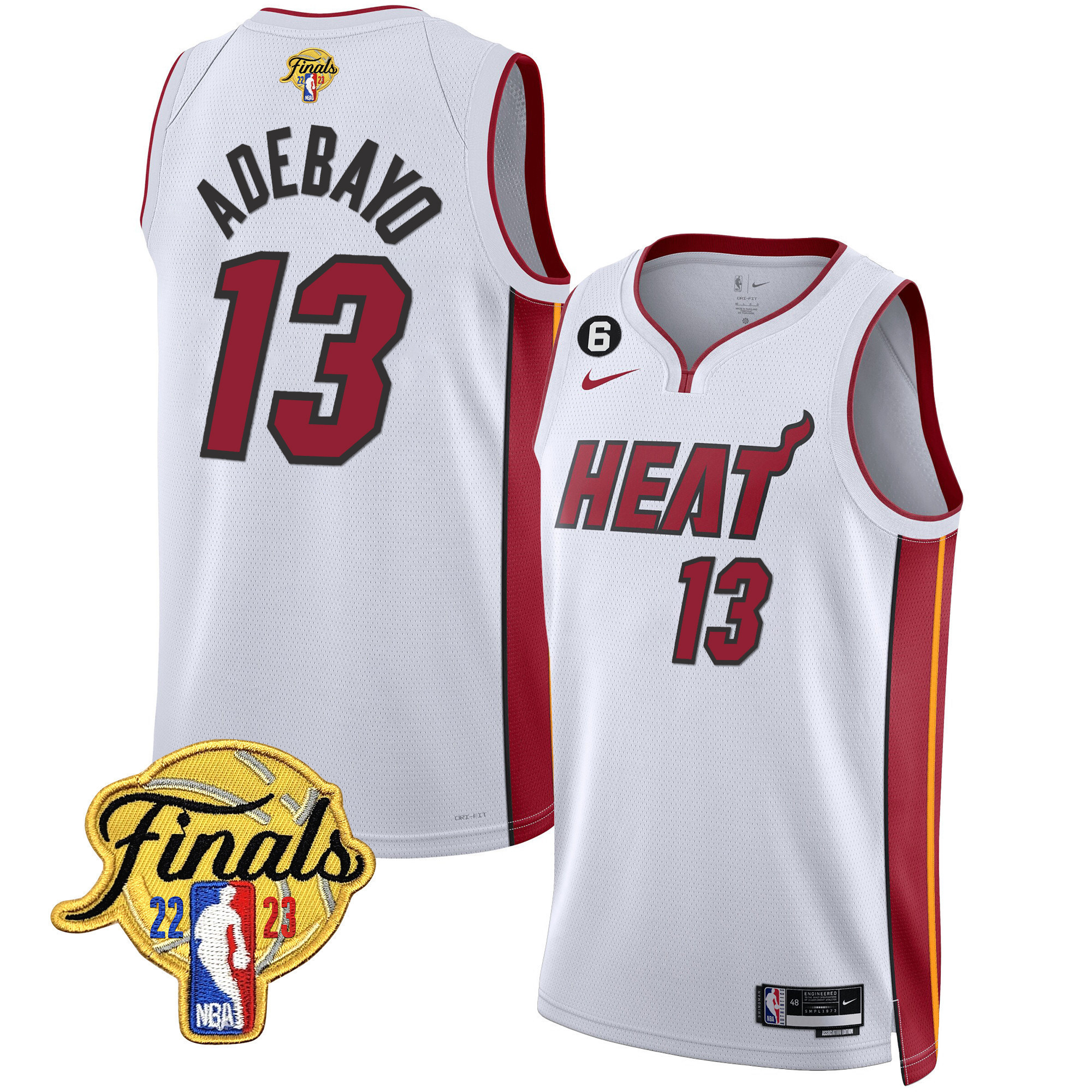 Bam Adebayo Men's Miami Heat 2023 Finals Patch Collection Association Jersey - All Stitched