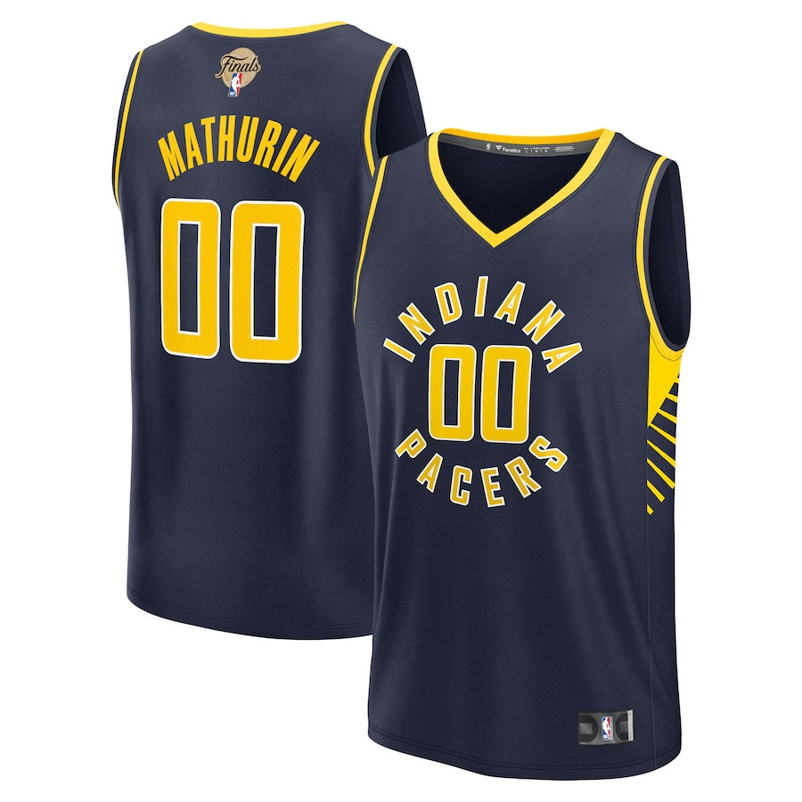 Bennedict Mathurin Men's Indiana Pacers 2025 NBA Finals Fast Break Navy Men Jersey