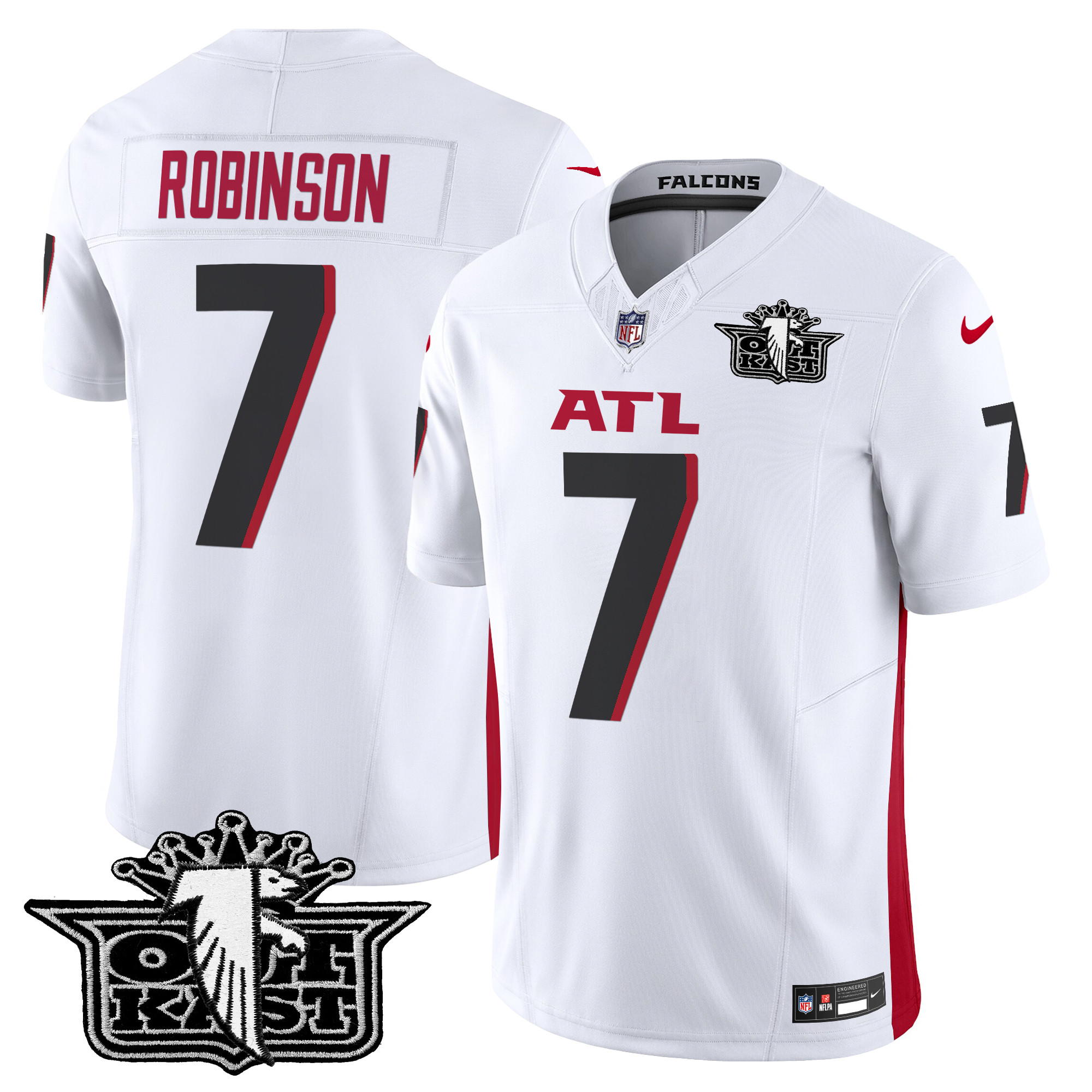 Bijan Robinson Men's Outkast x Atlanta Falcons 2024 Vapor Limited White Jersey V2 - All Stitched