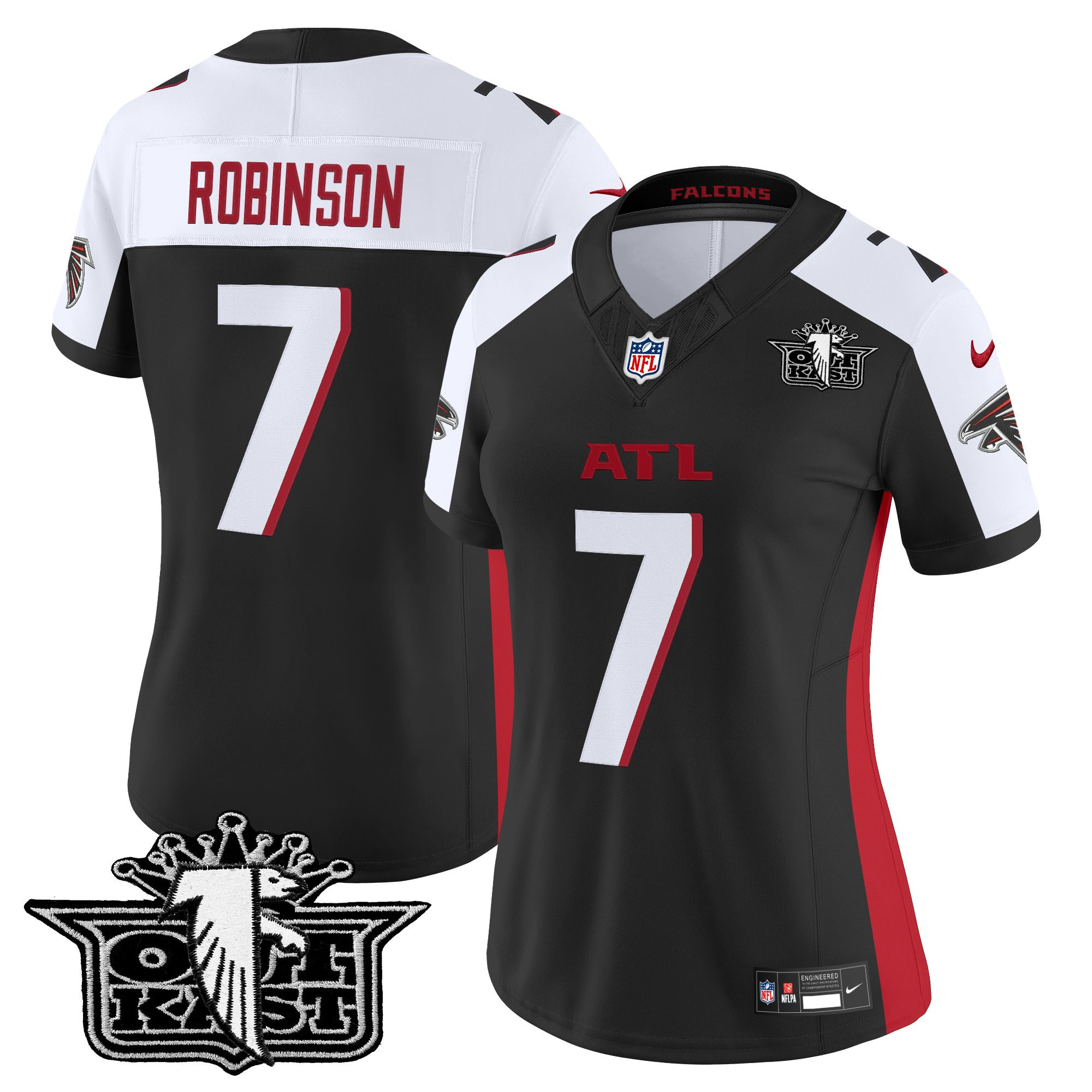 Bijan Robinson Women's Outkast x Atlanta Falcons 2025 Vapor Limited Black Alternate Jersey - All Stitched