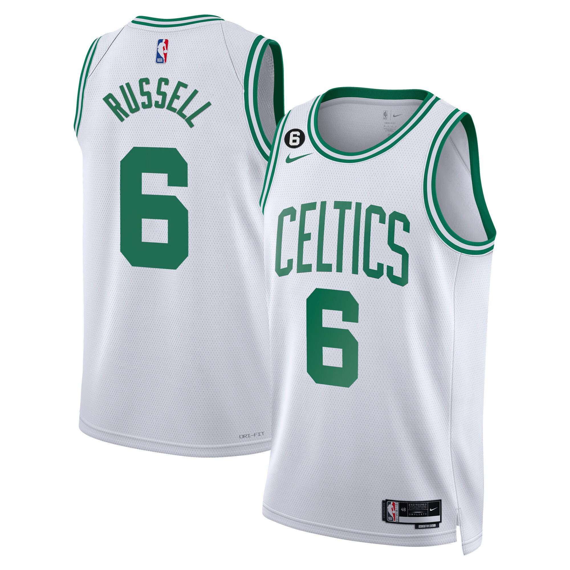 Bill Russell Men's Boston Celtics Bill Russell Patch Collection Association Jersey - All Stitched