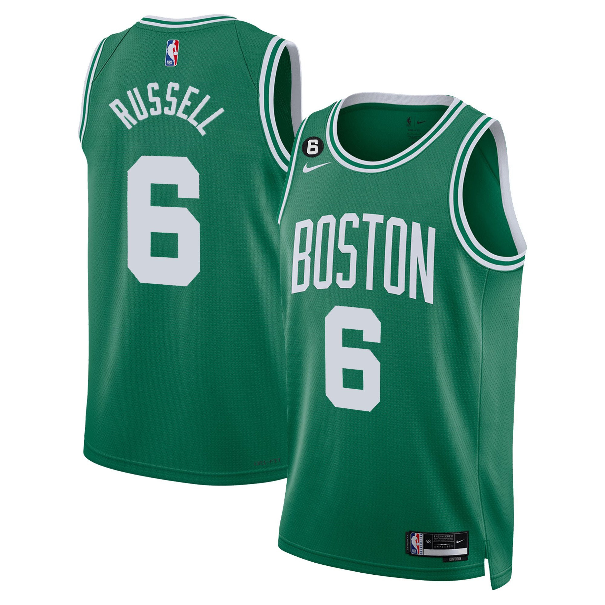 Bill Russell Men's Boston Celtics Bill Russell Patch Collection Icon Jersey - All Stitched