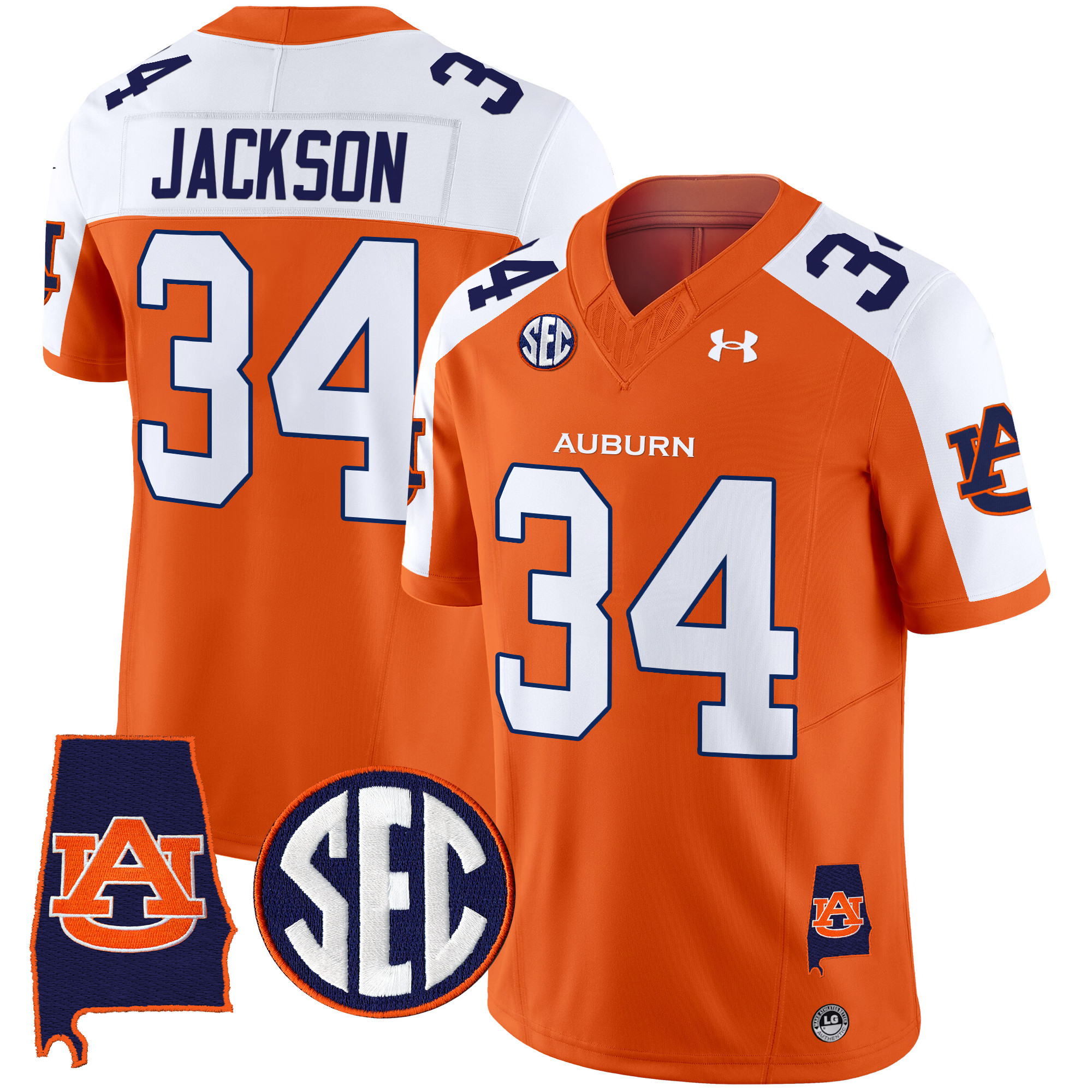 Bo Jackson Men's Auburn Tigers 2025 Alabama Patch Vapor Limited Orange Alternate Jersey - All Stitched