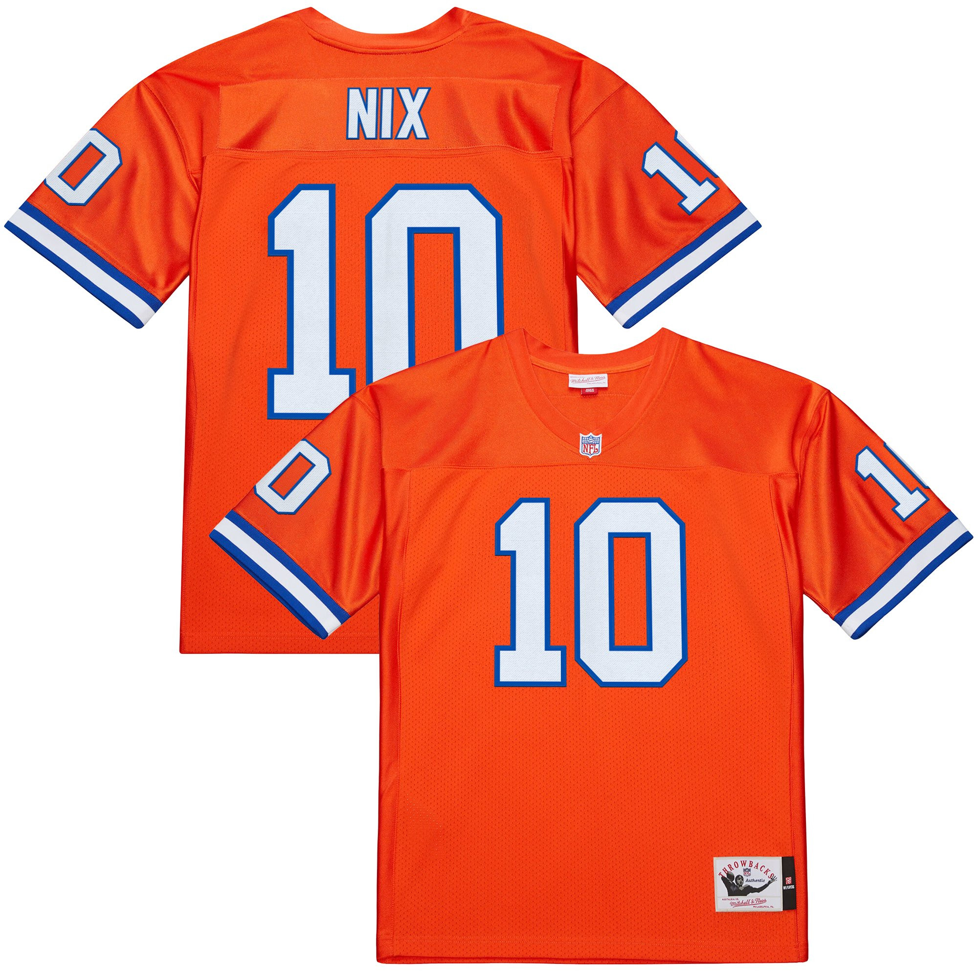 Bo Nix Men's Denver Broncos Throwback Player Orange Jersey - All Stitched