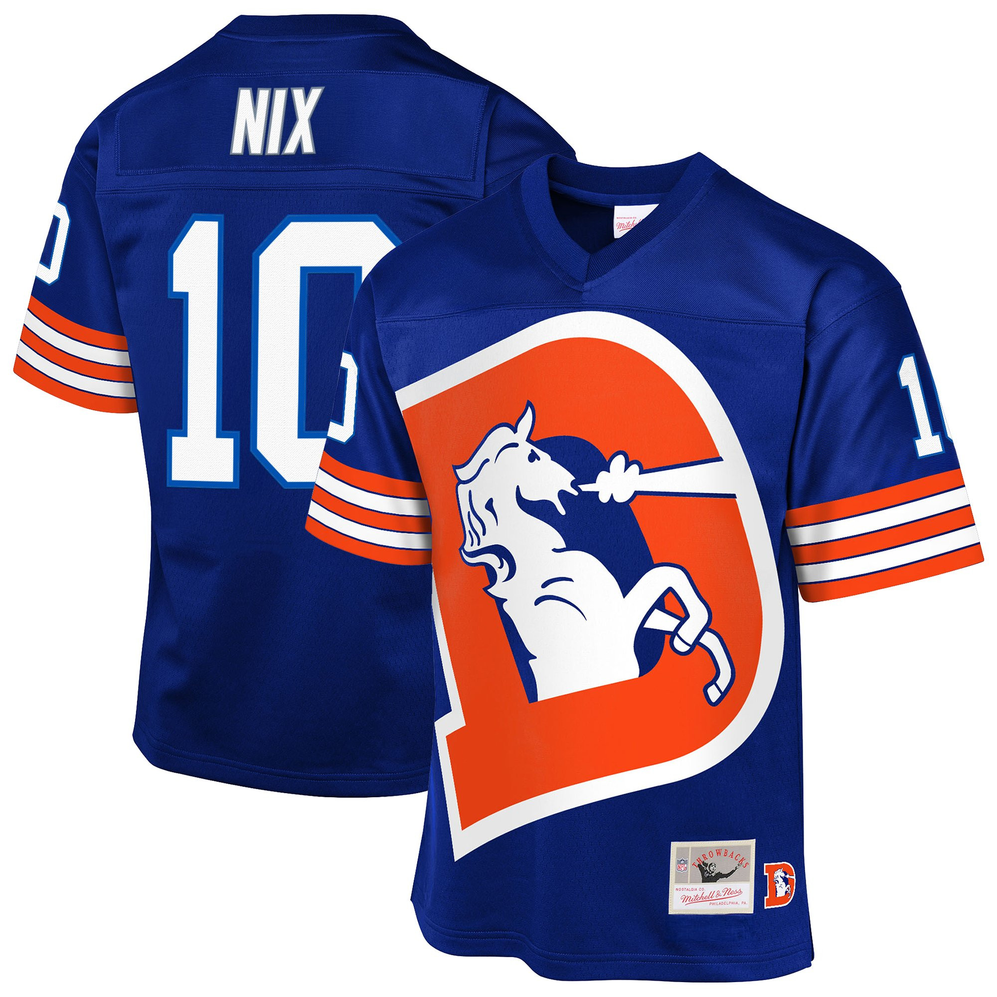 Bo Nix Men's Denver Broncos Throwback Player Royal Jersey - All Stitched