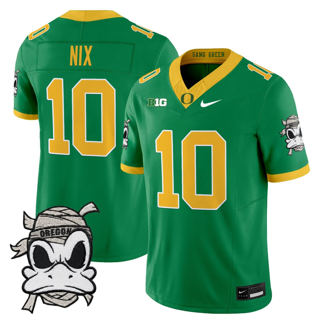 Bo Nix Youth's Oregon Ducks 2025 Mummy Duck Vapor Limited Green Jersey - All Stitched