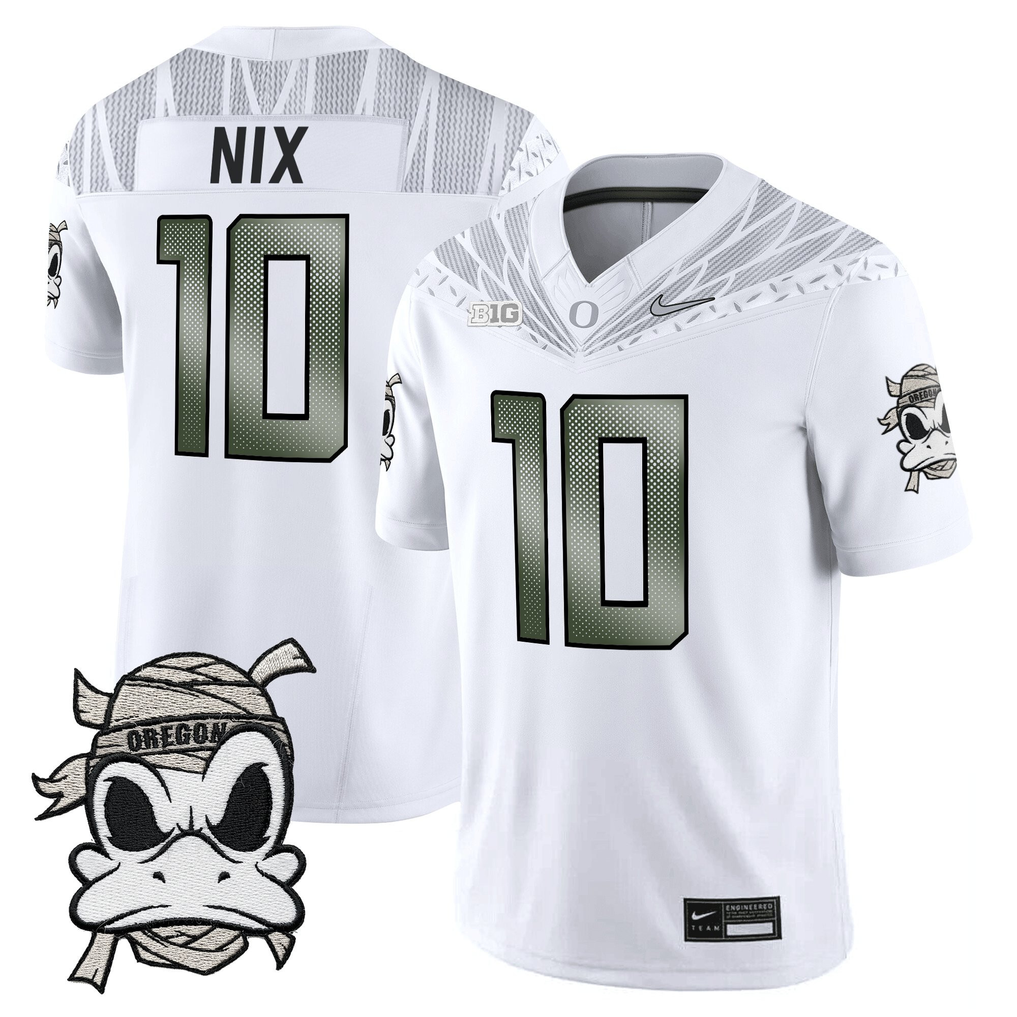 Bo Nix Youth's Oregon Ducks 2025 Mummy Duck Vapor Limited White Jersey - All Stitched