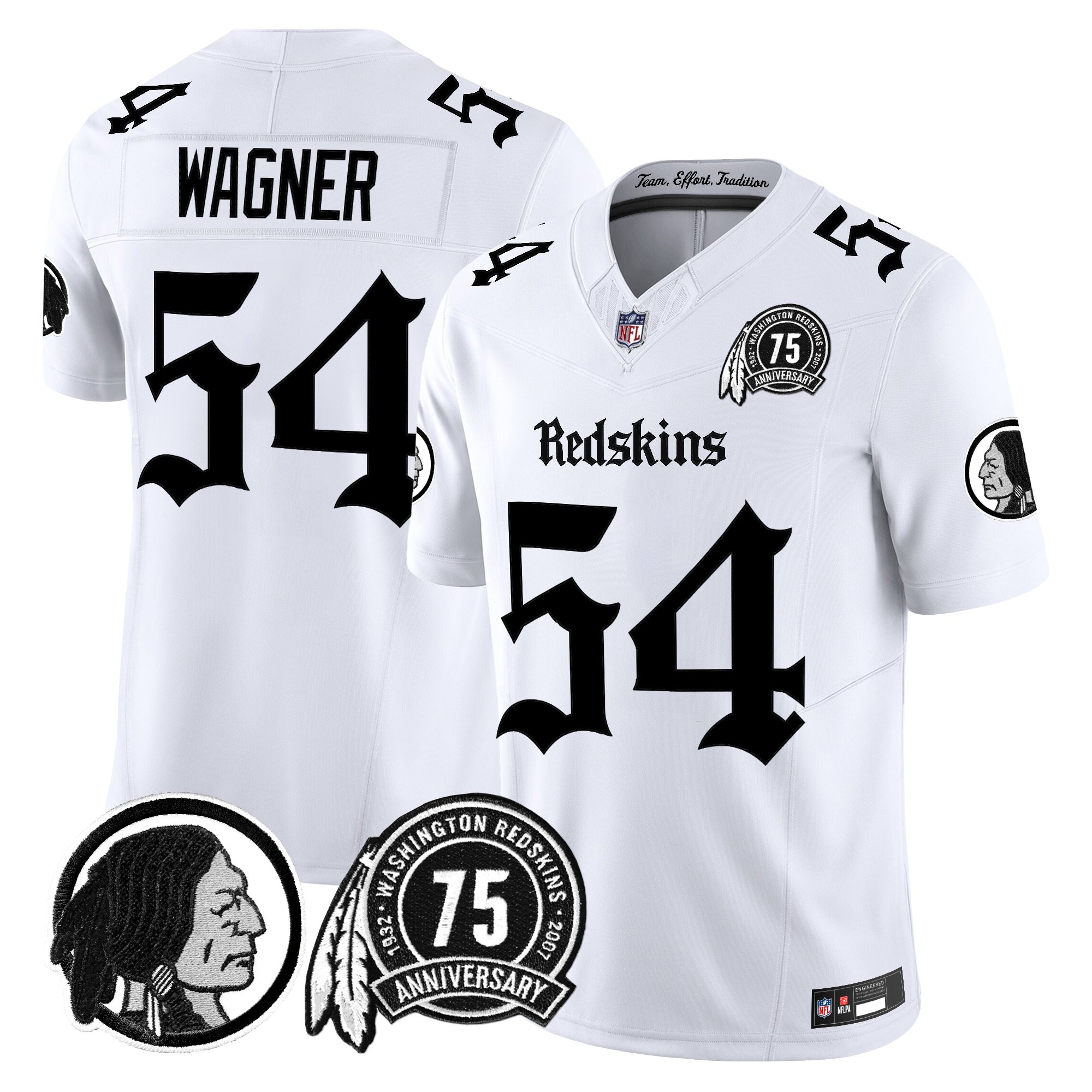 Bobby Wagner Men's Washington Commanders Gothic Capital Edition Vapor Limited White Jersey - All Stitched