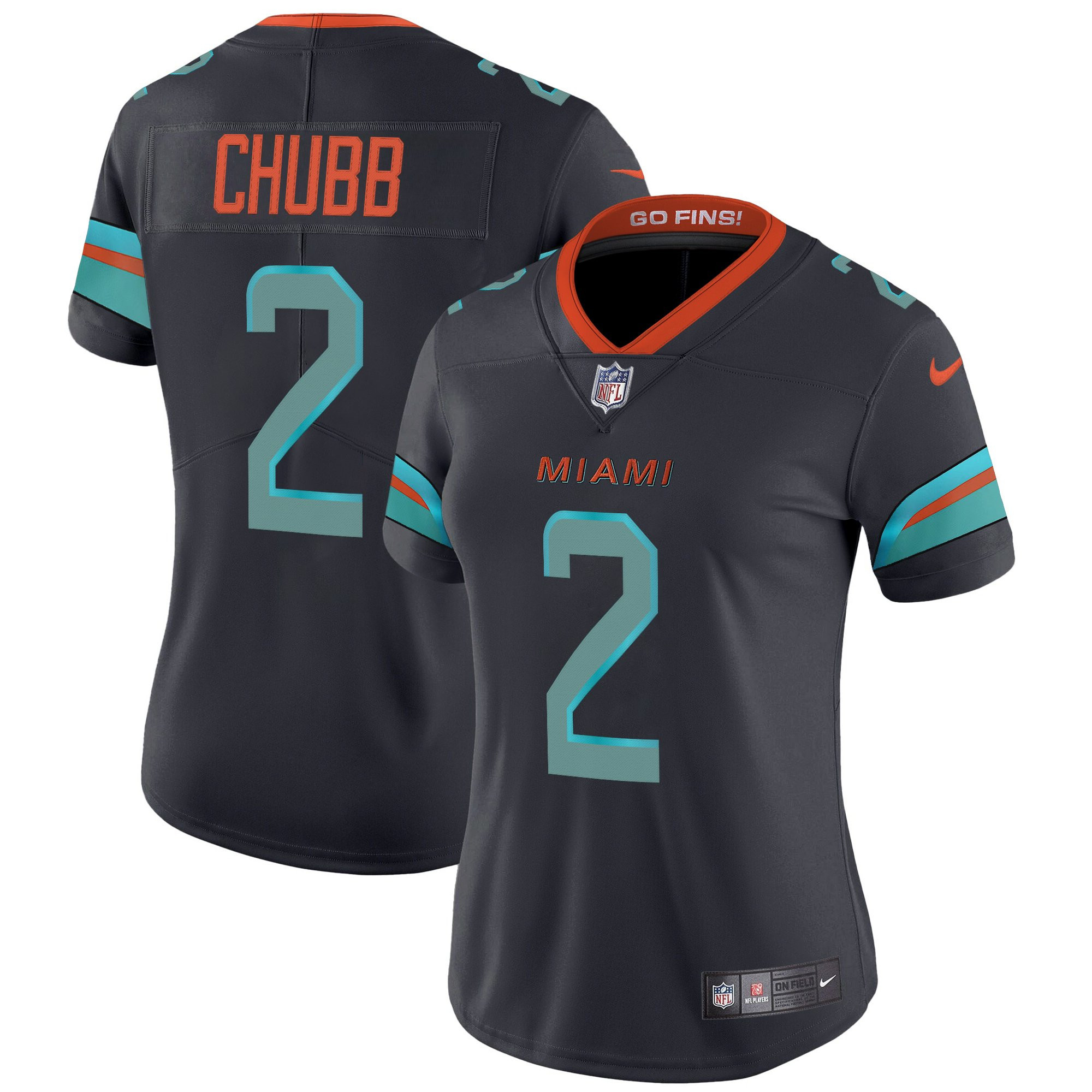 Bradley Chubb Women's Miami Dolphins 2025 Rivalries Vapor Limited Dark Waters Jersey - All Stitched