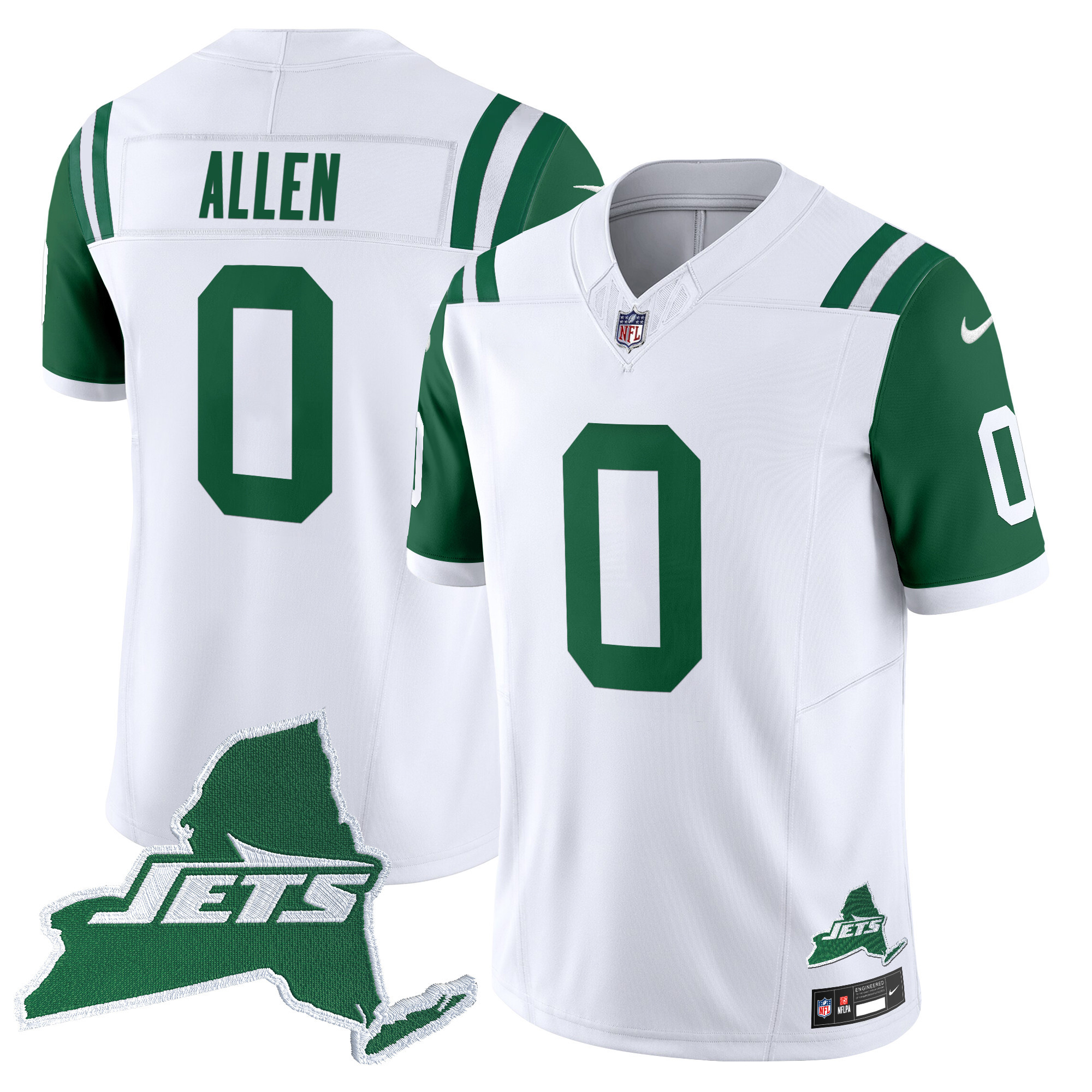 Braelon Allen Men's New York Jets Home Patch Vapor Legacy Limited Throwback Jersey - All Stitched