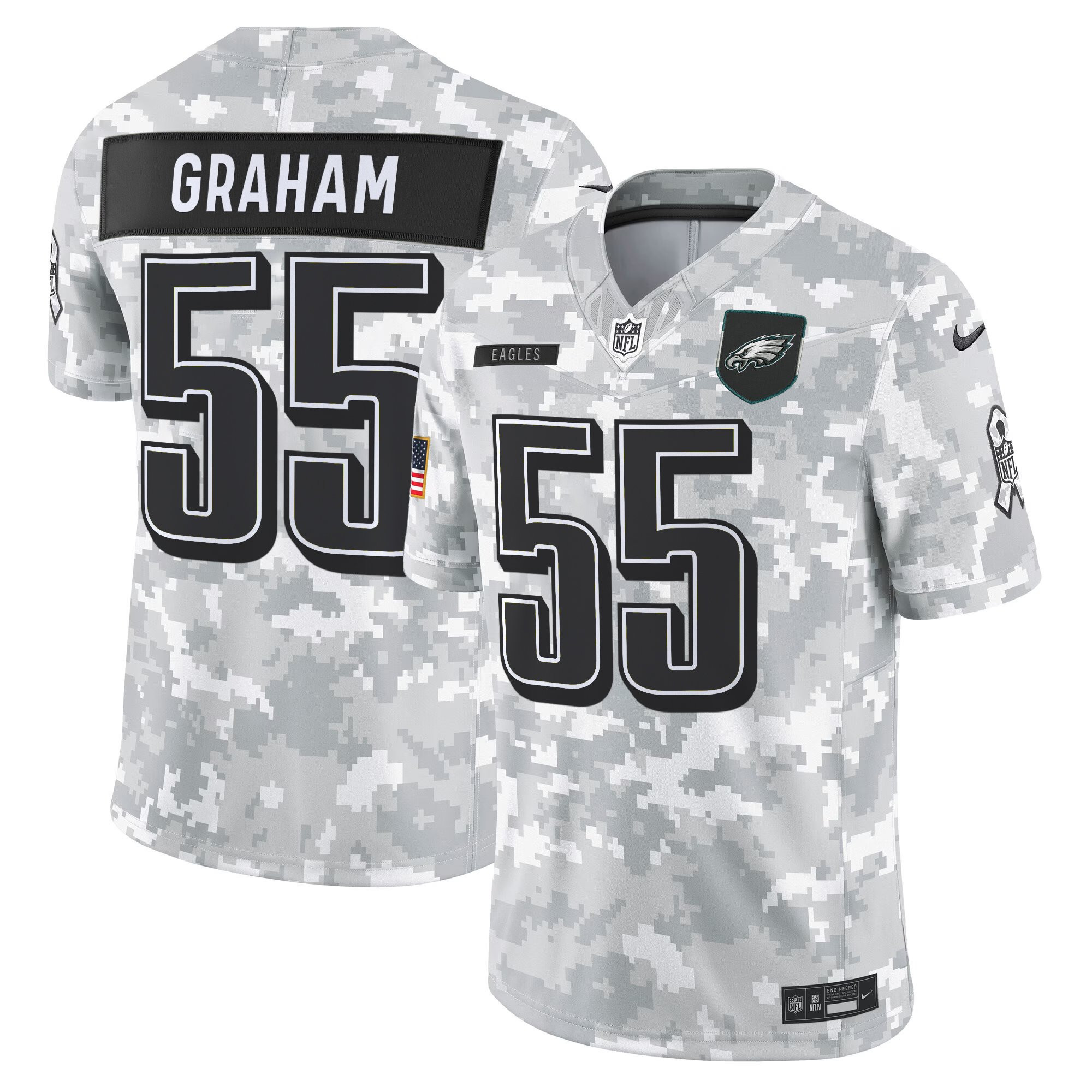 Brandon Graham Men's Philadelphia Eagles 2025 Salute to Service Limited Arctic Camo Jersey - All Stitched