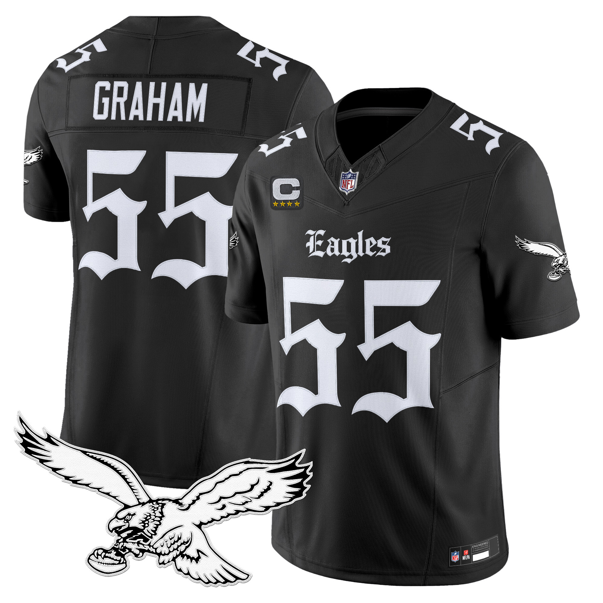 Brandon Graham Men's Philadelphia Eagles Gothic Philly Edition Vapor Limited Black Jersey - All Stitched