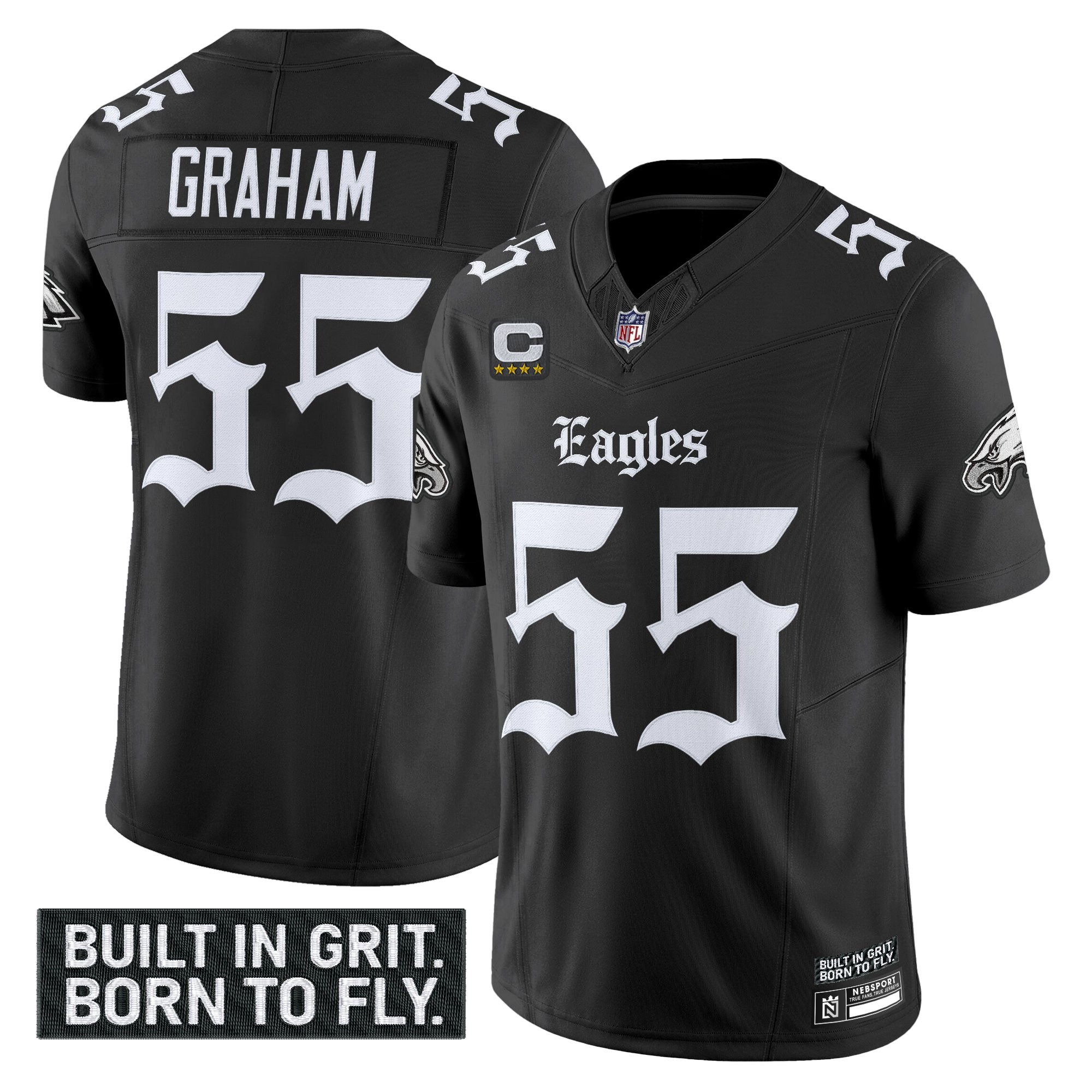 Brandon Graham Men's Philadelphia Eagles Gothic Philly Edition Vapor Limited Black Jersey V2 - All Stitched
