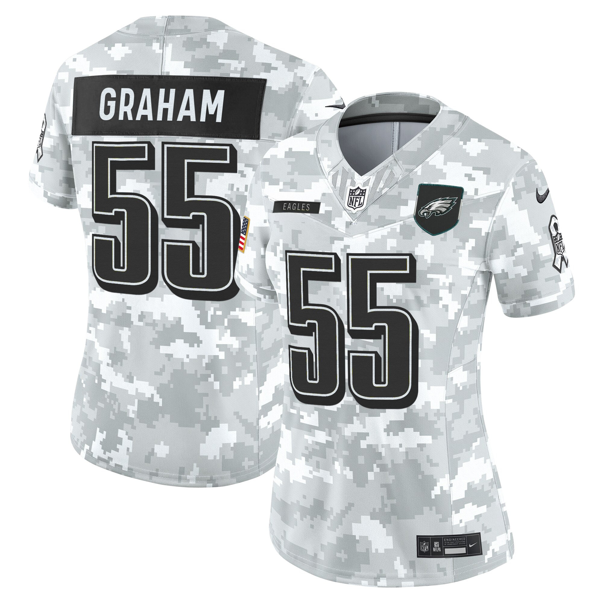 Brandon Graham Women's Philadelphia Eagles 2025 Salute to Service Limited Arctic Camo Jersey - All Stitched